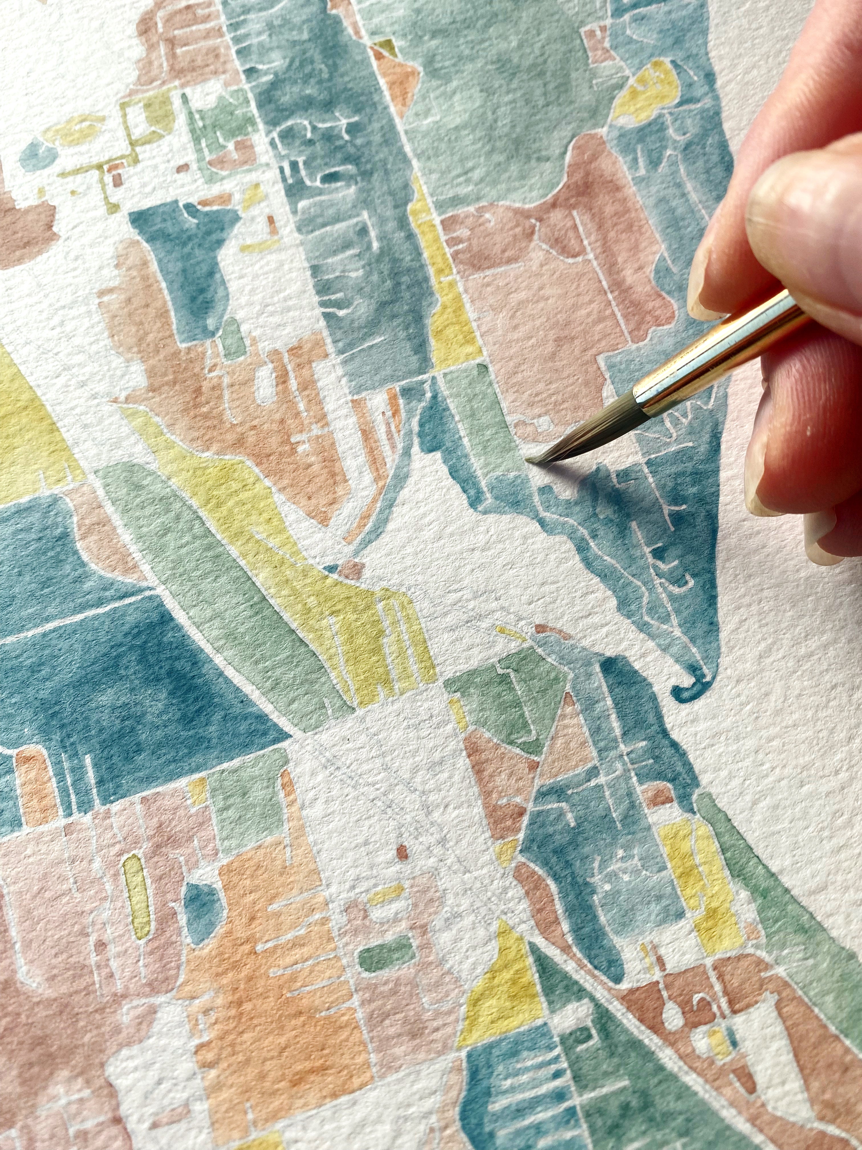 GIG HARBOR Washington ColorFULL Watercolor Map: ORNAMENT