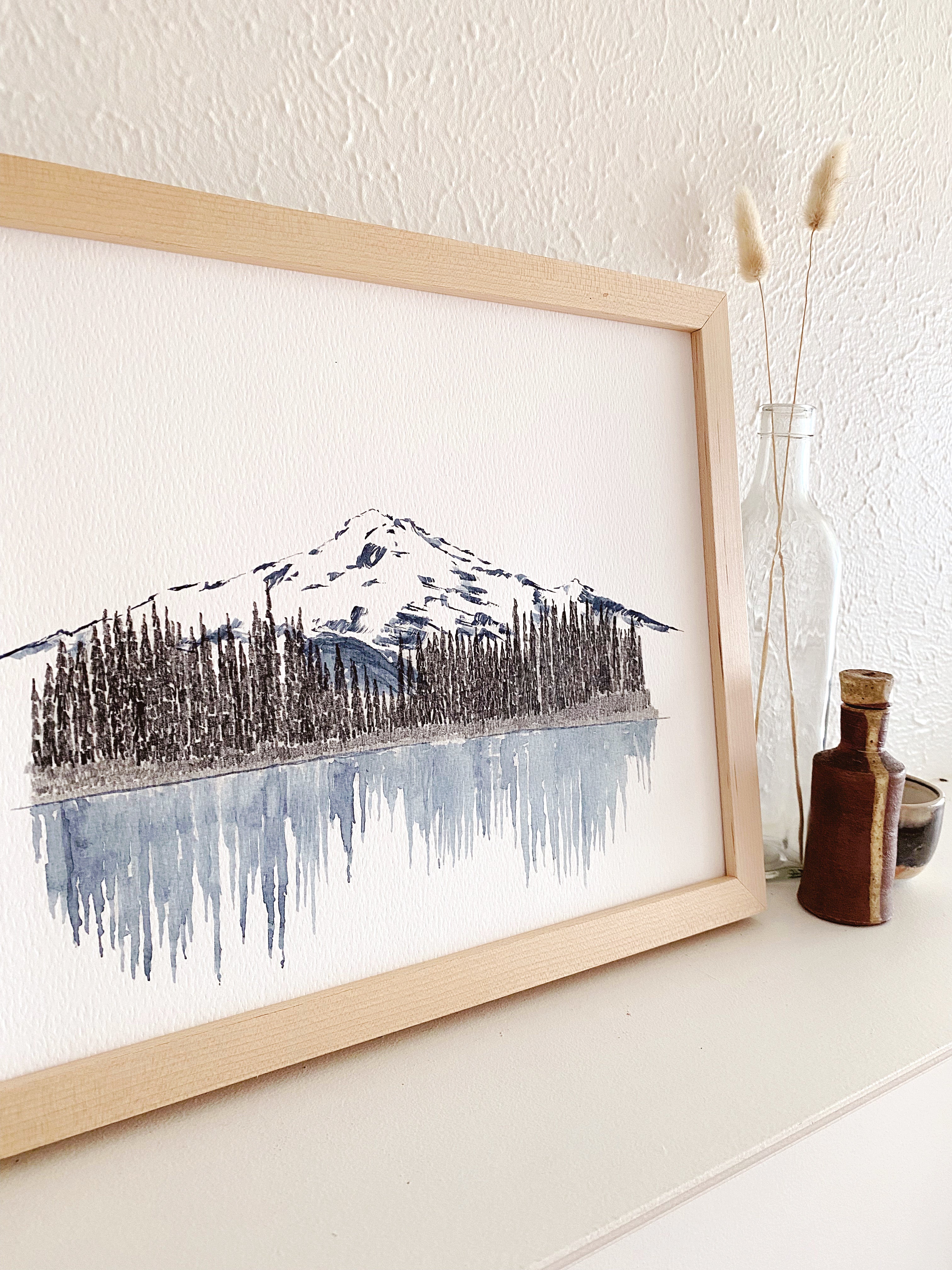 GLACIER PEAK + IMAGE LAKE / Glacier Peak, Washington USA Mountain Art