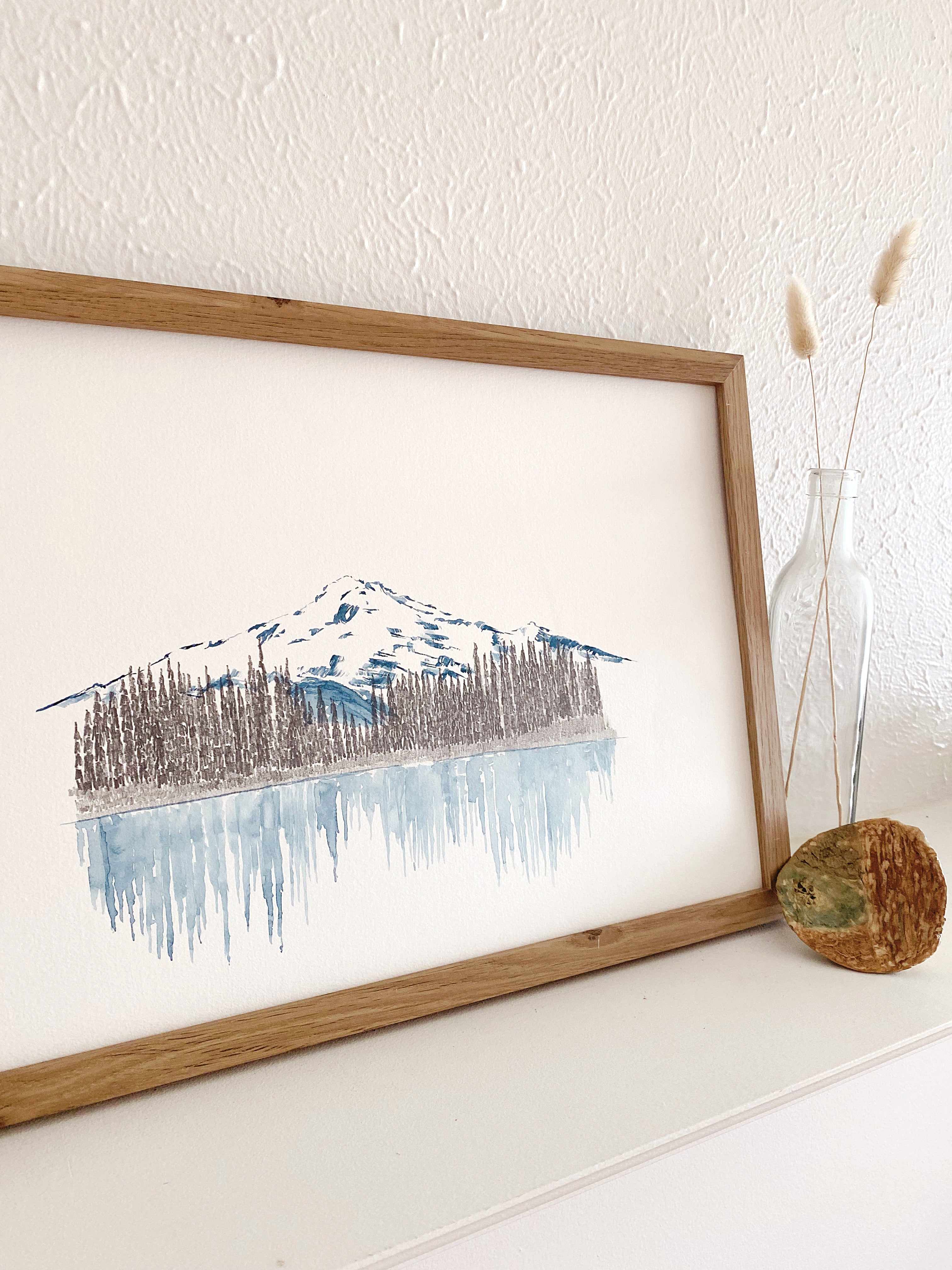 GLACIER PEAK + IMAGE LAKE / Glacier Peak, Washington USA Mountain Art