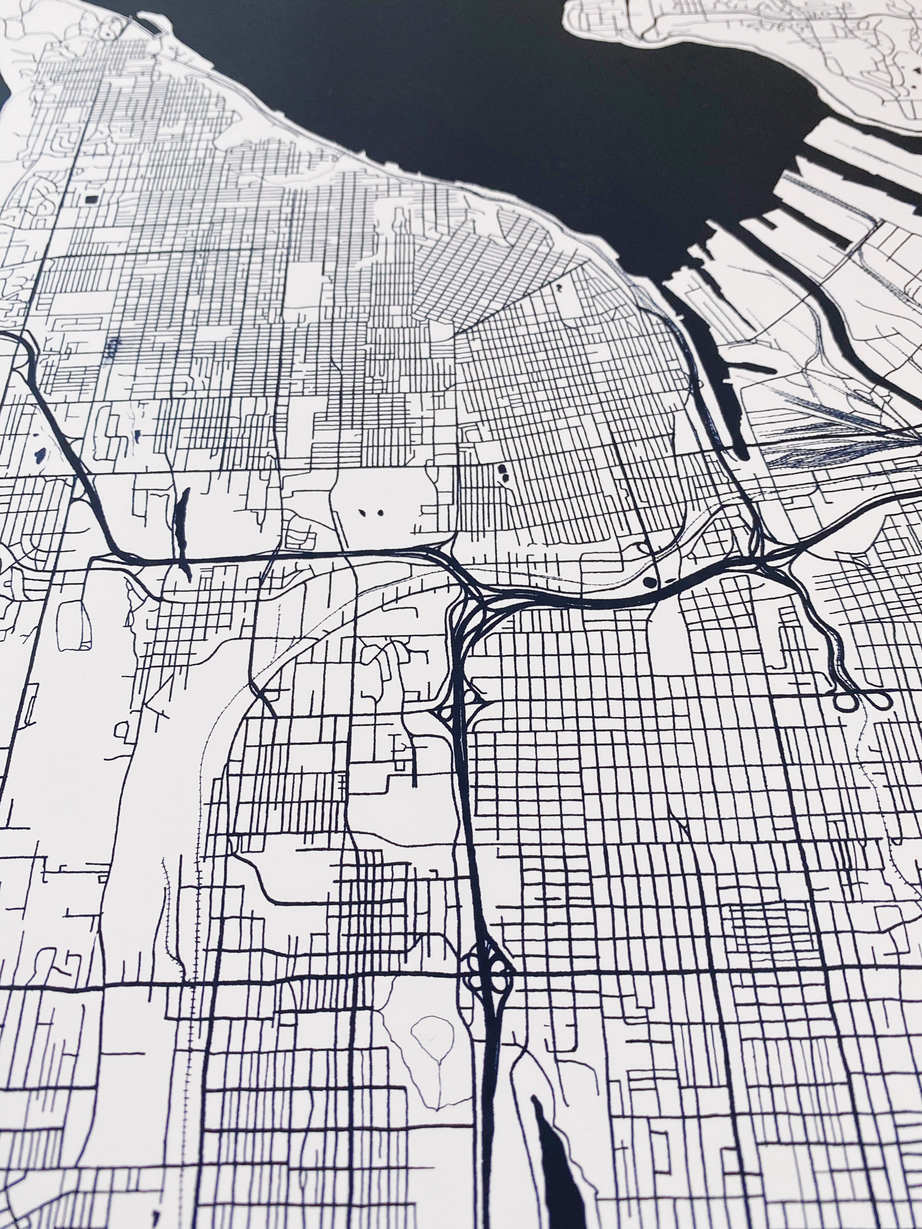 Custom YOUR AREA: "Blueprint" Map: PRINT: Wholesale Only