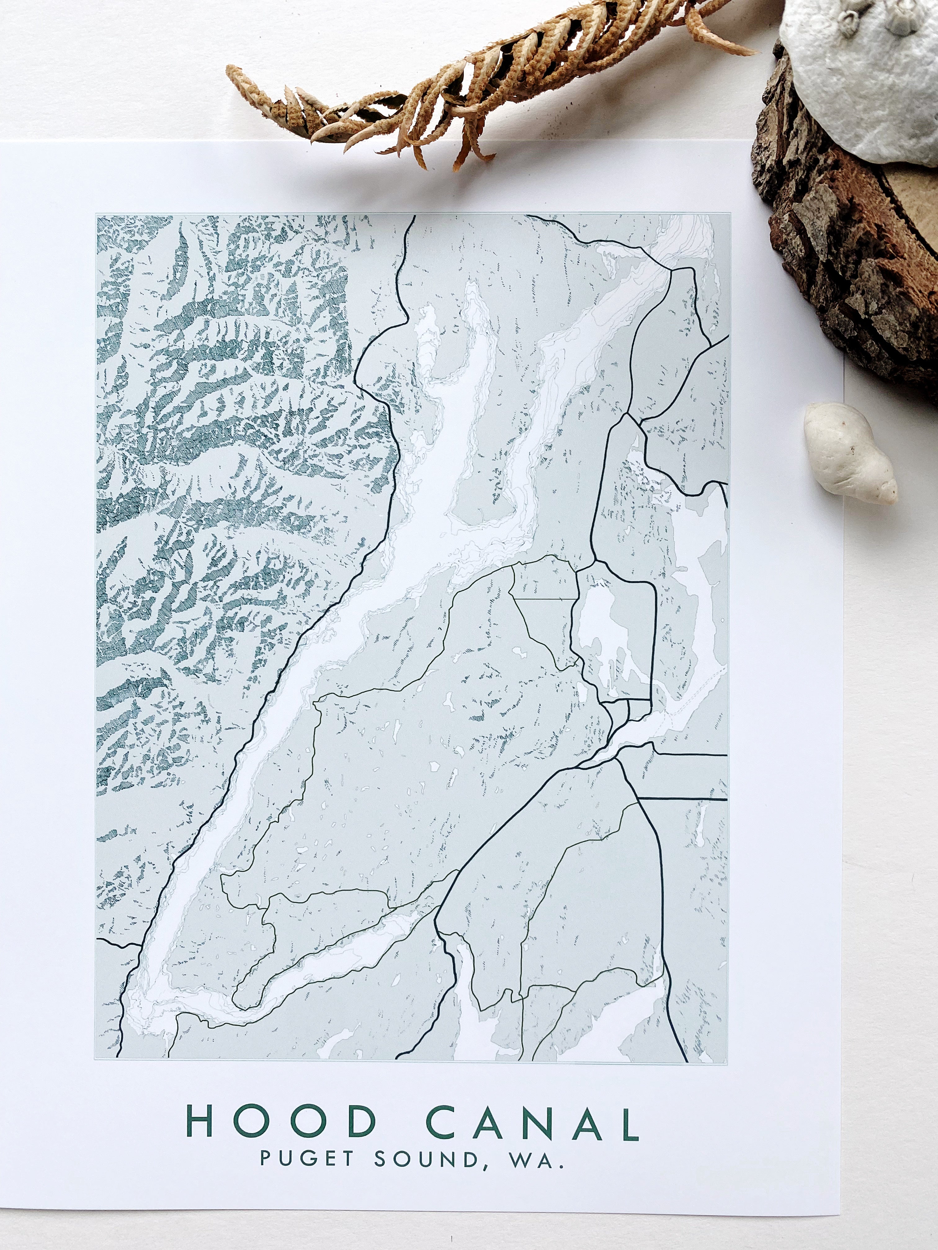 Custom YOUR AREA: "Sound Shores" Map: PRINT: Wholesale Only