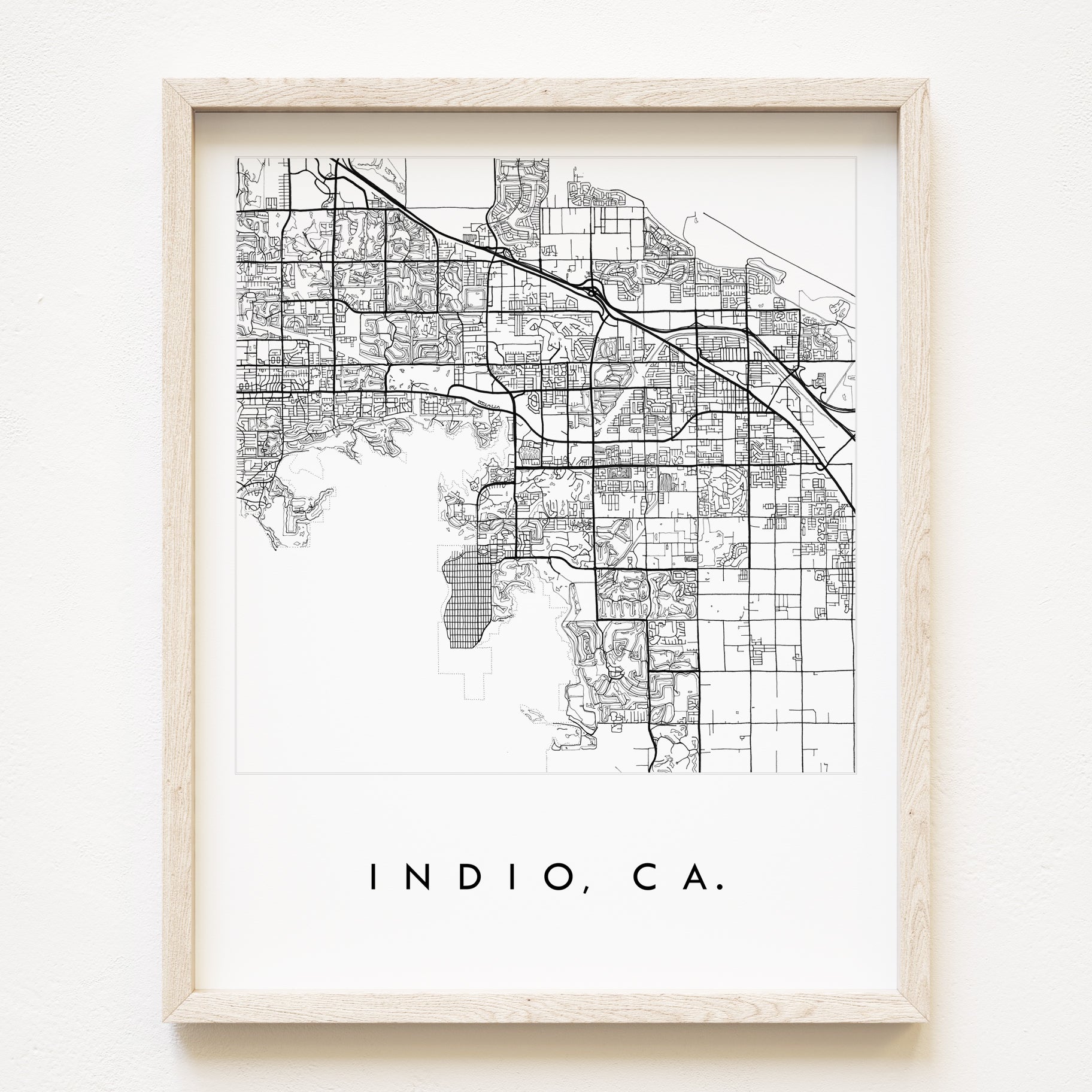 INDIO Palm Springs City Lines Map: PRINT