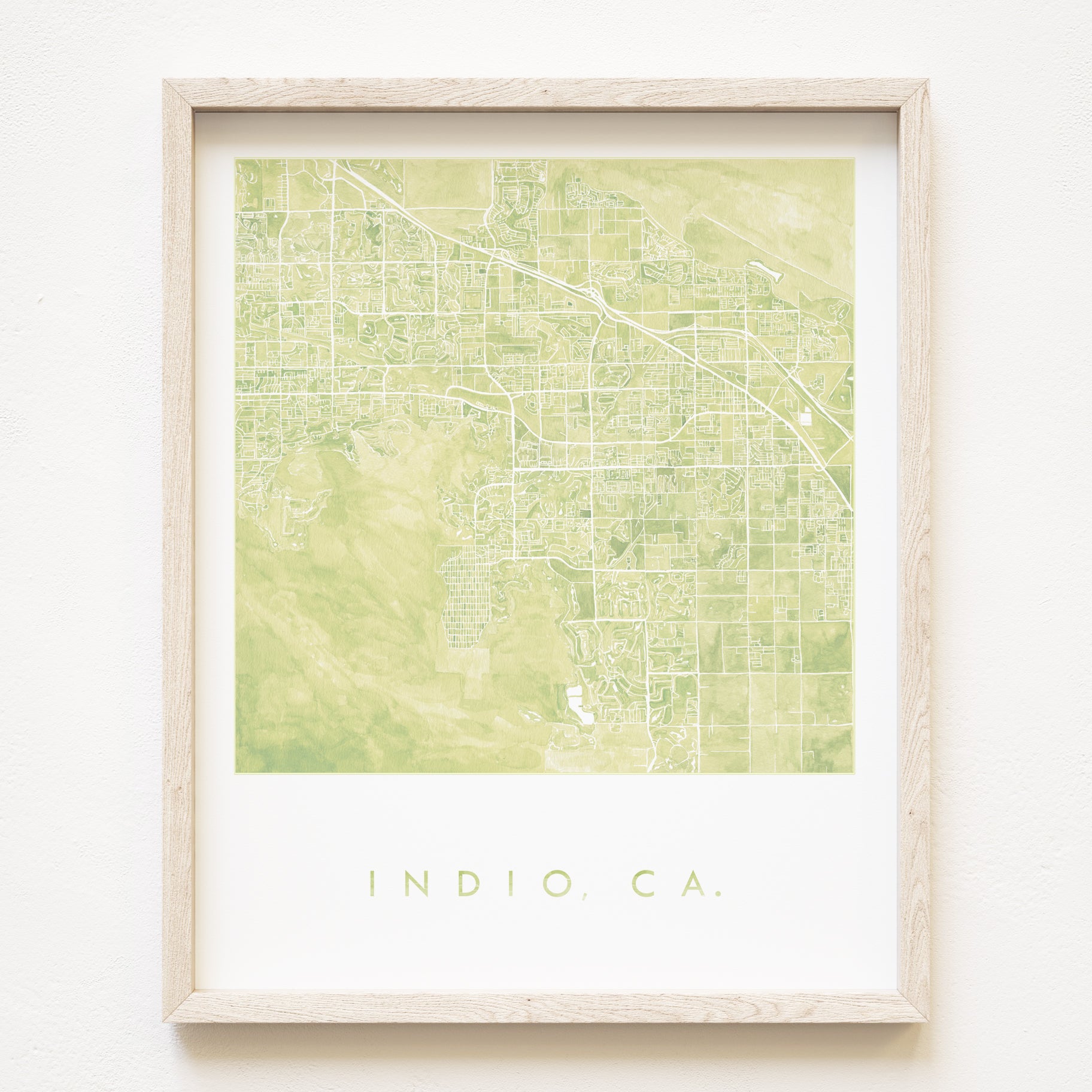 INDIO Palm Desert Watercolor City Blocks Map: PRINT