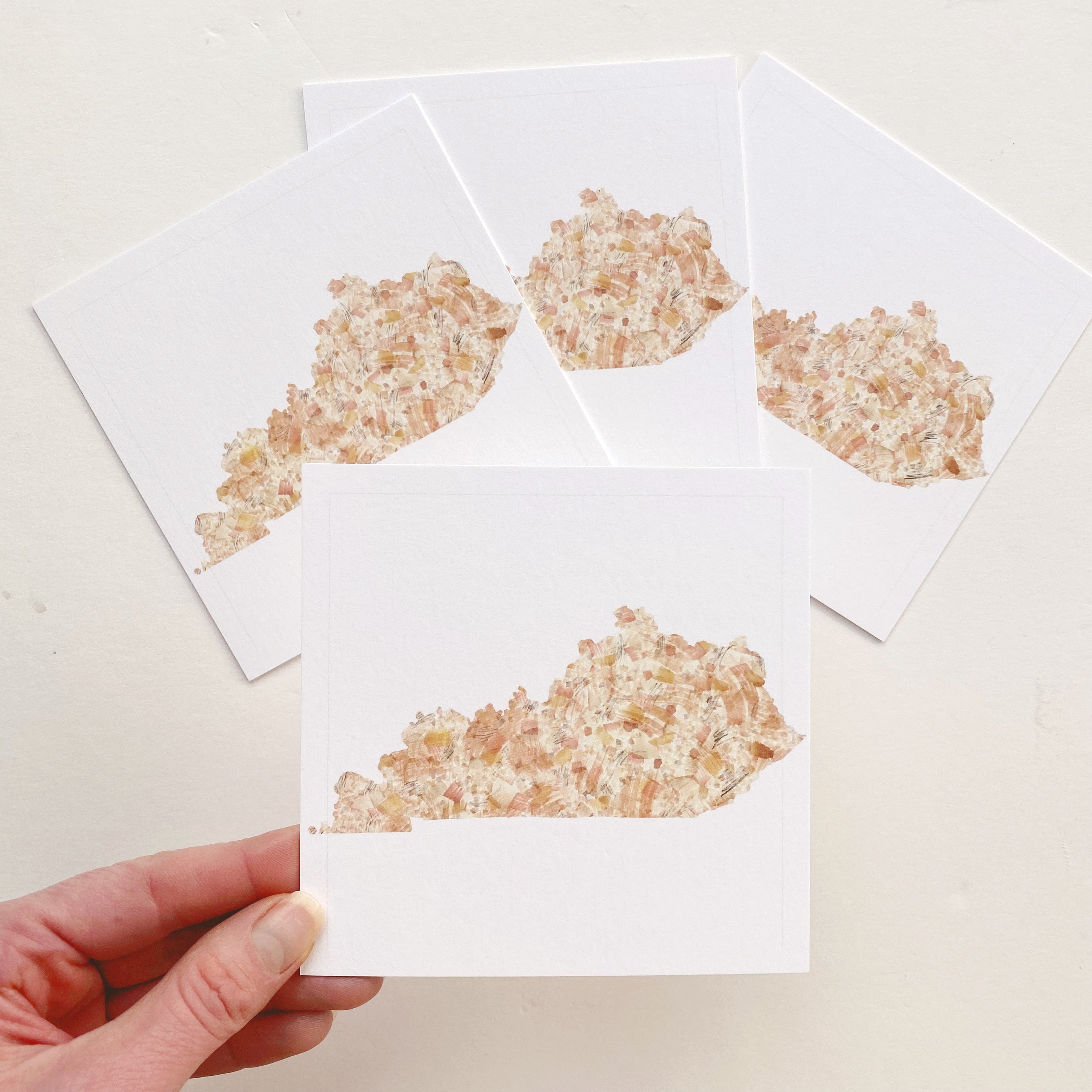 KENTUCKY Painted State Map SQUARE Postcard