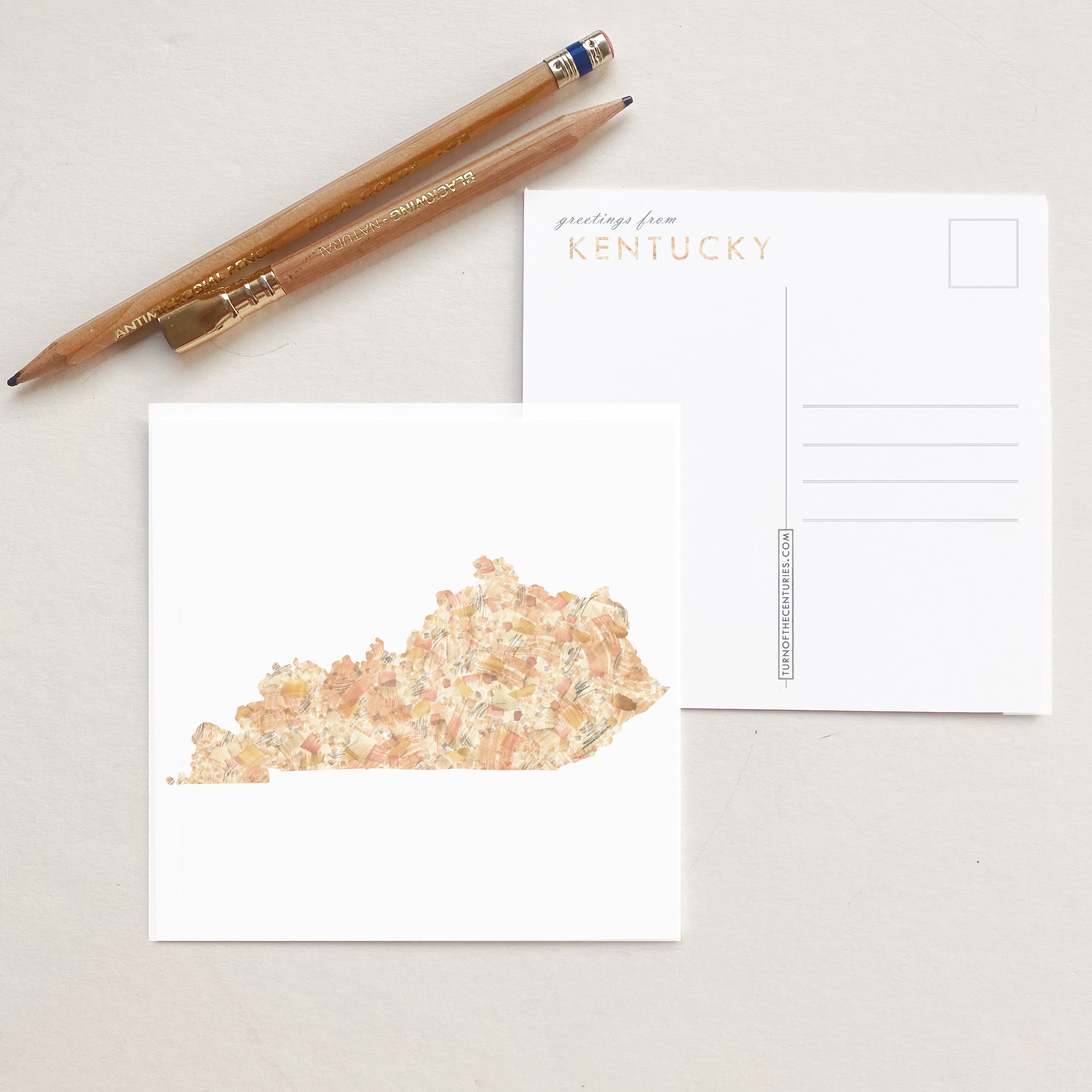 KENTUCKY Painted State Map SQUARE Postcard