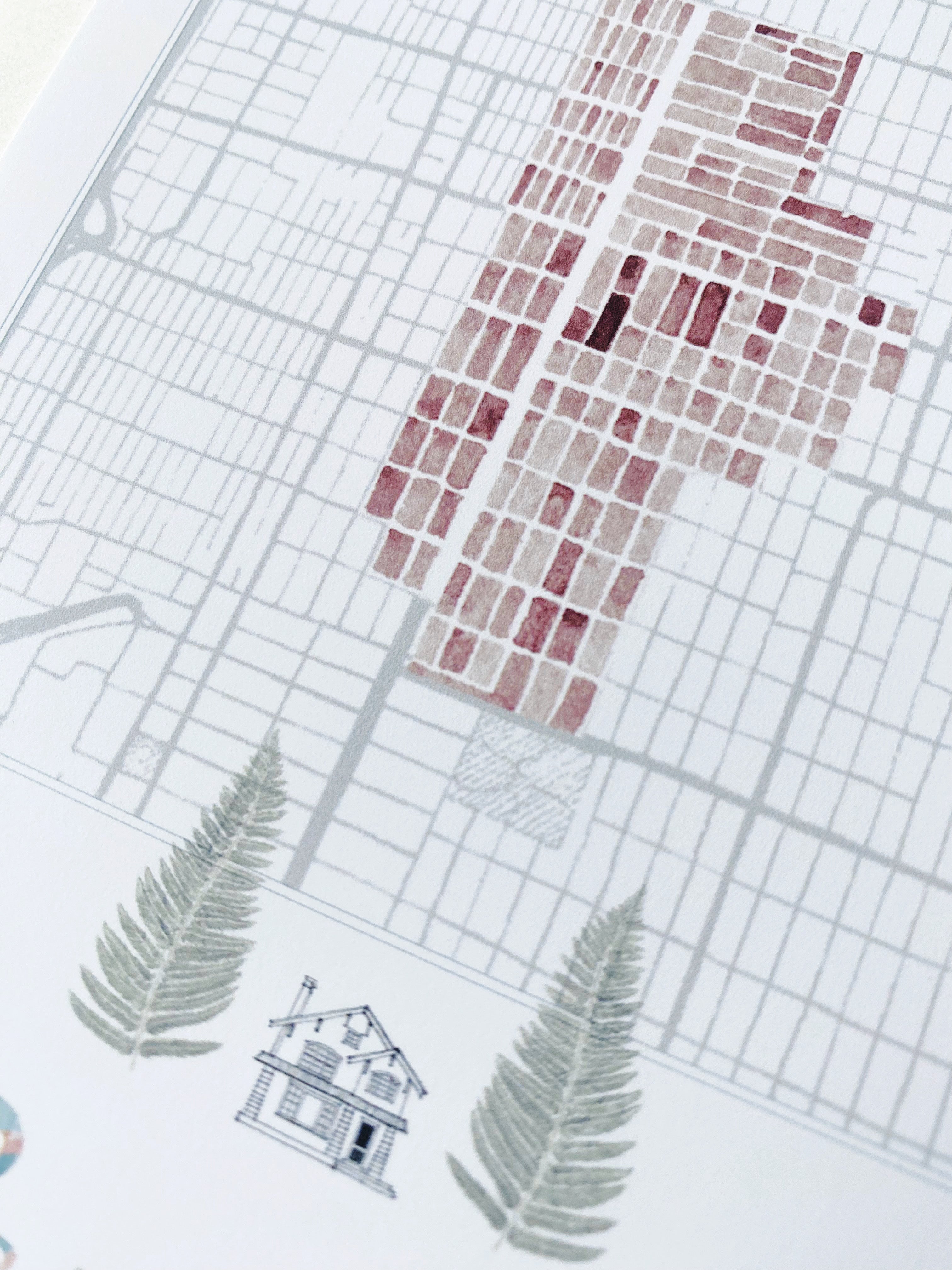 King PORTLAND Neighborhood Watercolor Map: PRINT