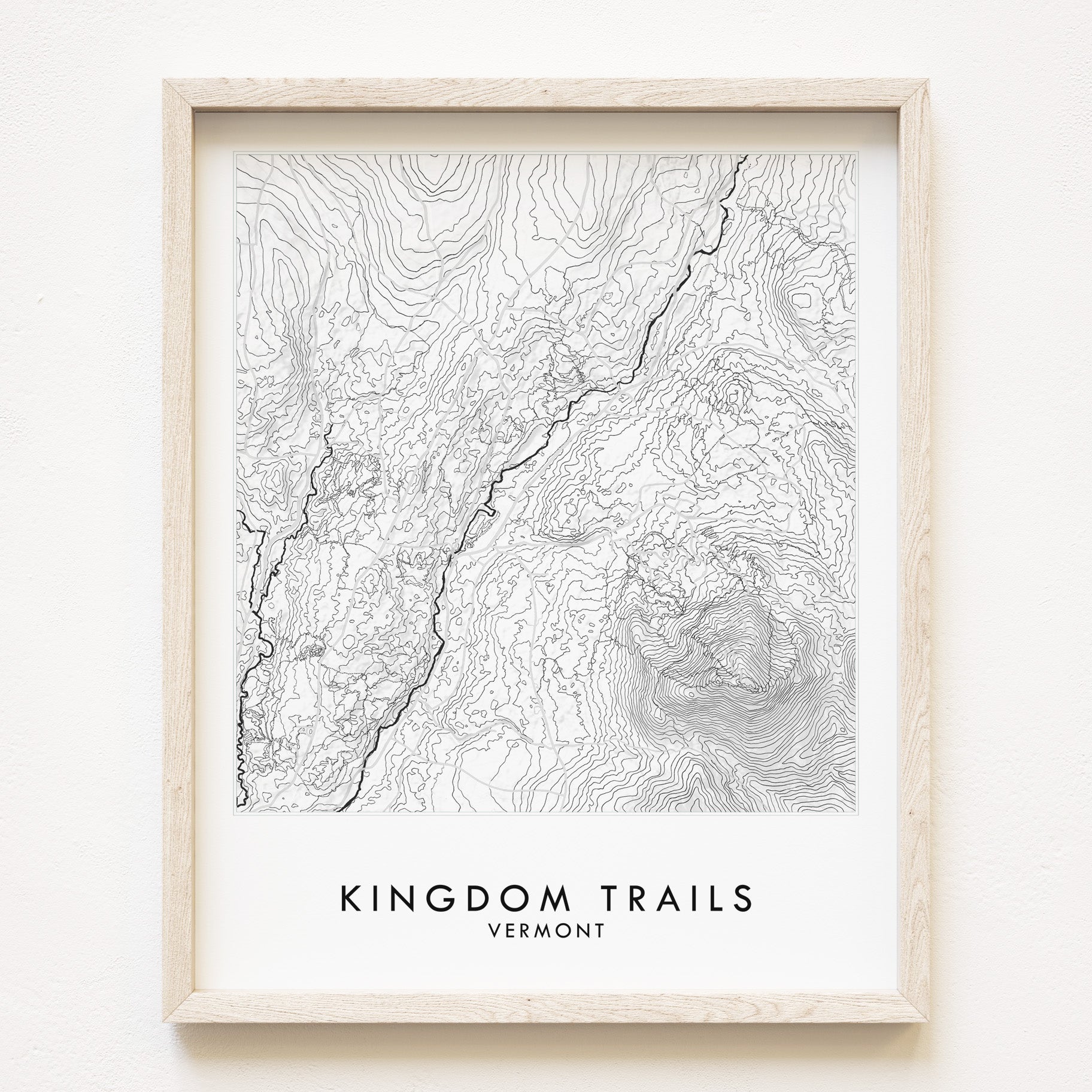 KINGDOM TRAILS Vermont Topographical Map-drawing: PRINT
