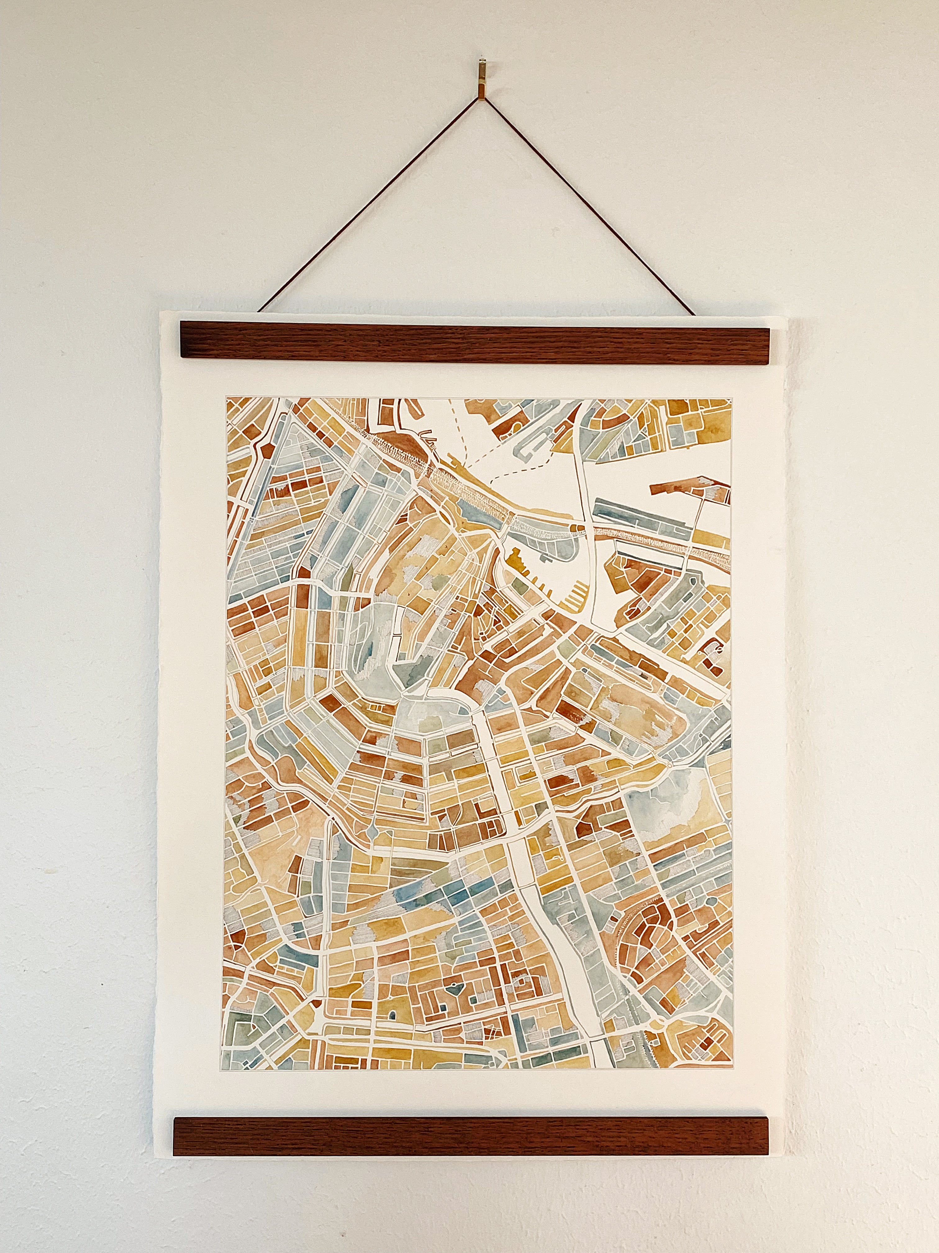 URBAN BURDEN: AMSTERDAM Mixed-media Art Map Original Painting