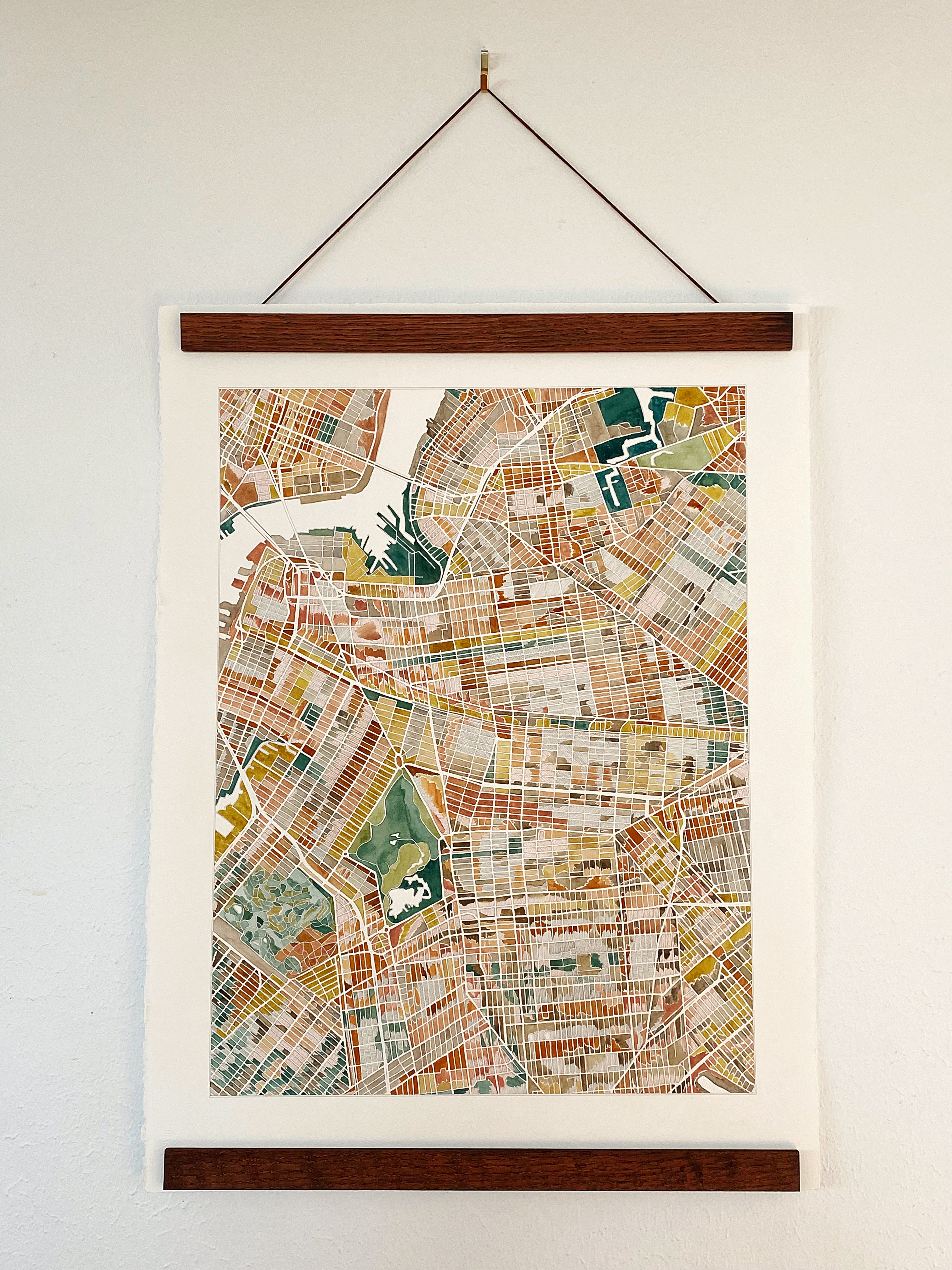 URBAN BURDEN: BROOKLYN Mixed-media Art Map Original Painting