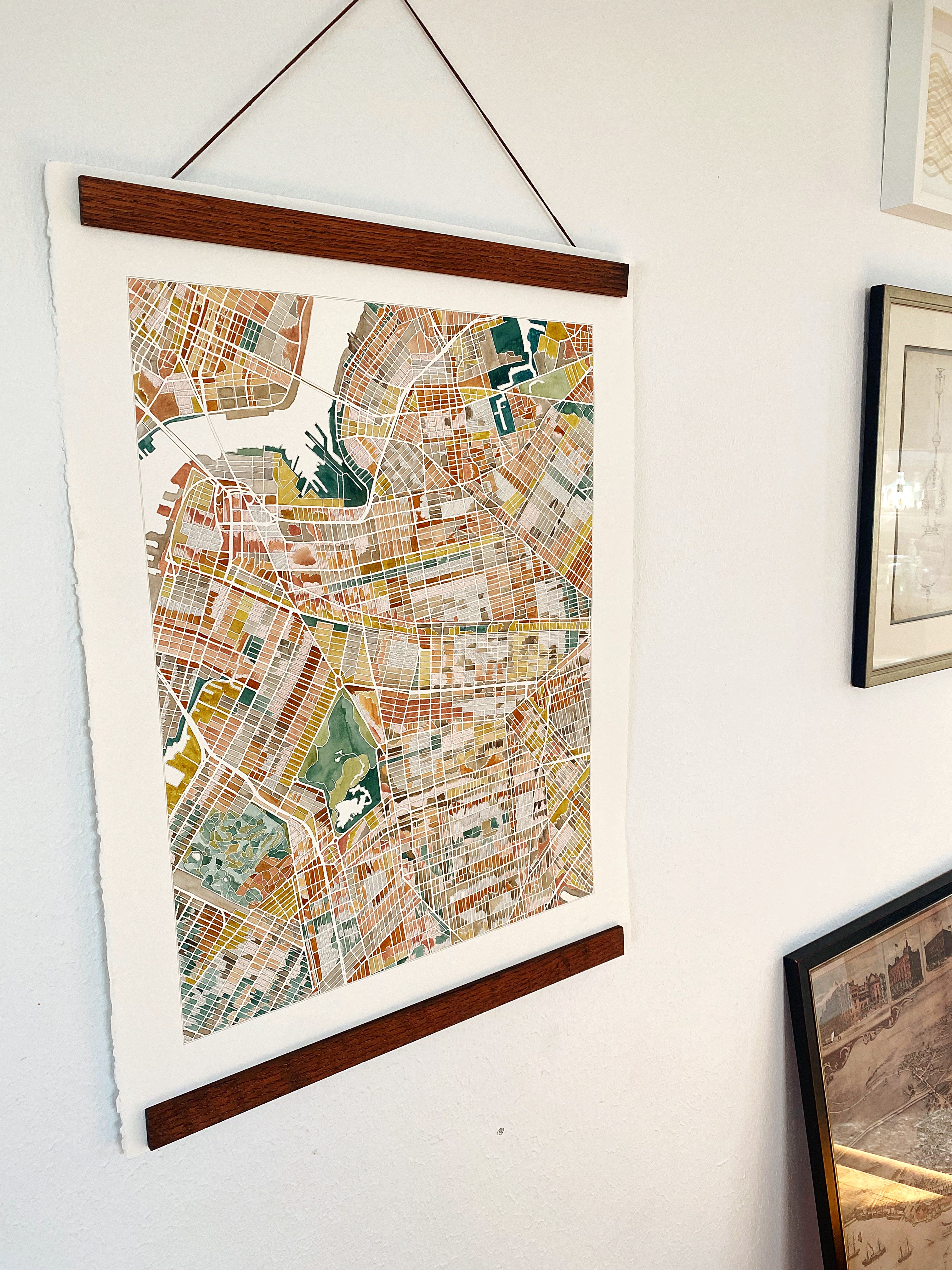 URBAN BURDEN: BROOKLYN Mixed-media Art Map Original Painting