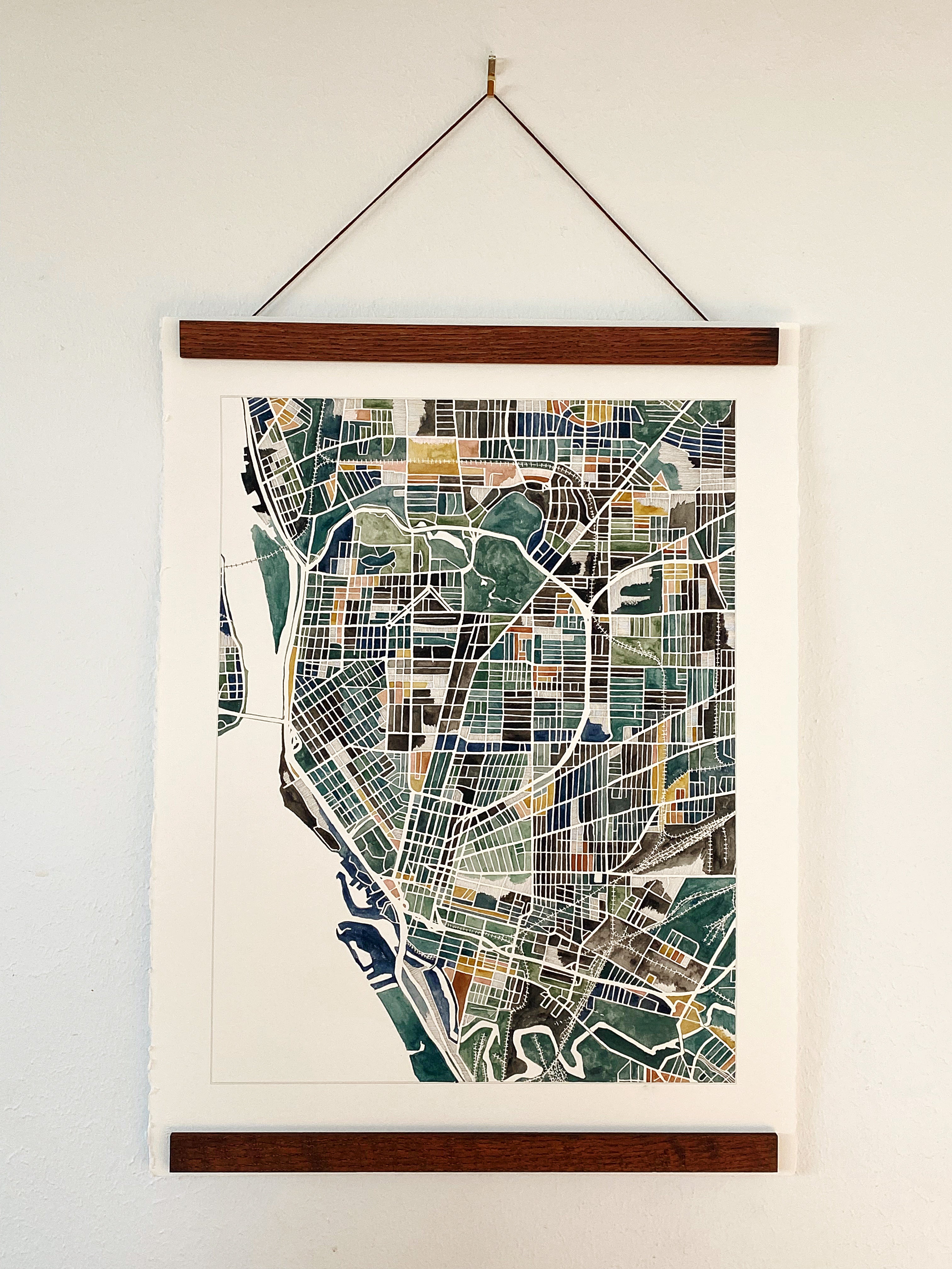 URBAN BURDEN: BUFFALO NY Mixed-media Art Map Original Painting