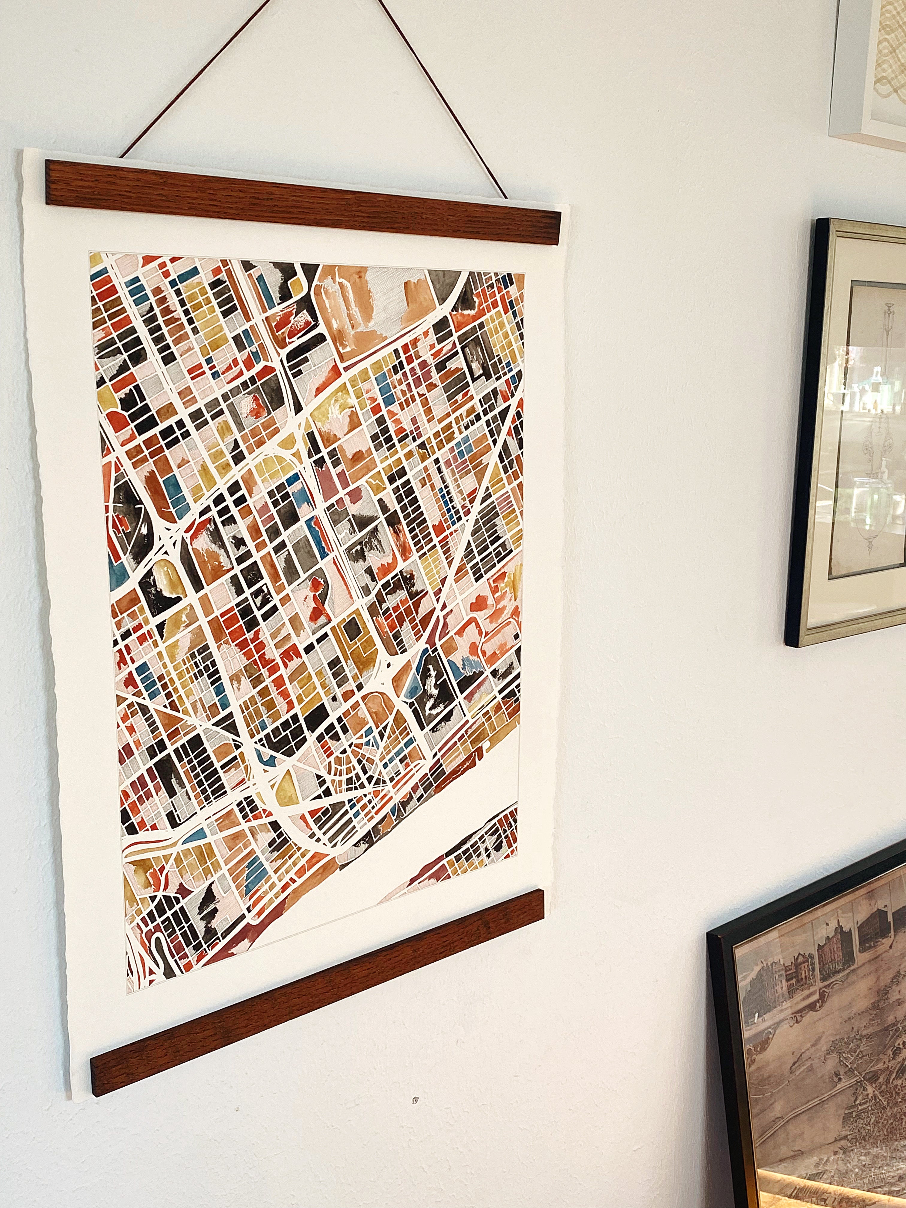 URBAN BURDEN: DETROIT Mixed-media Art Map Original Painting