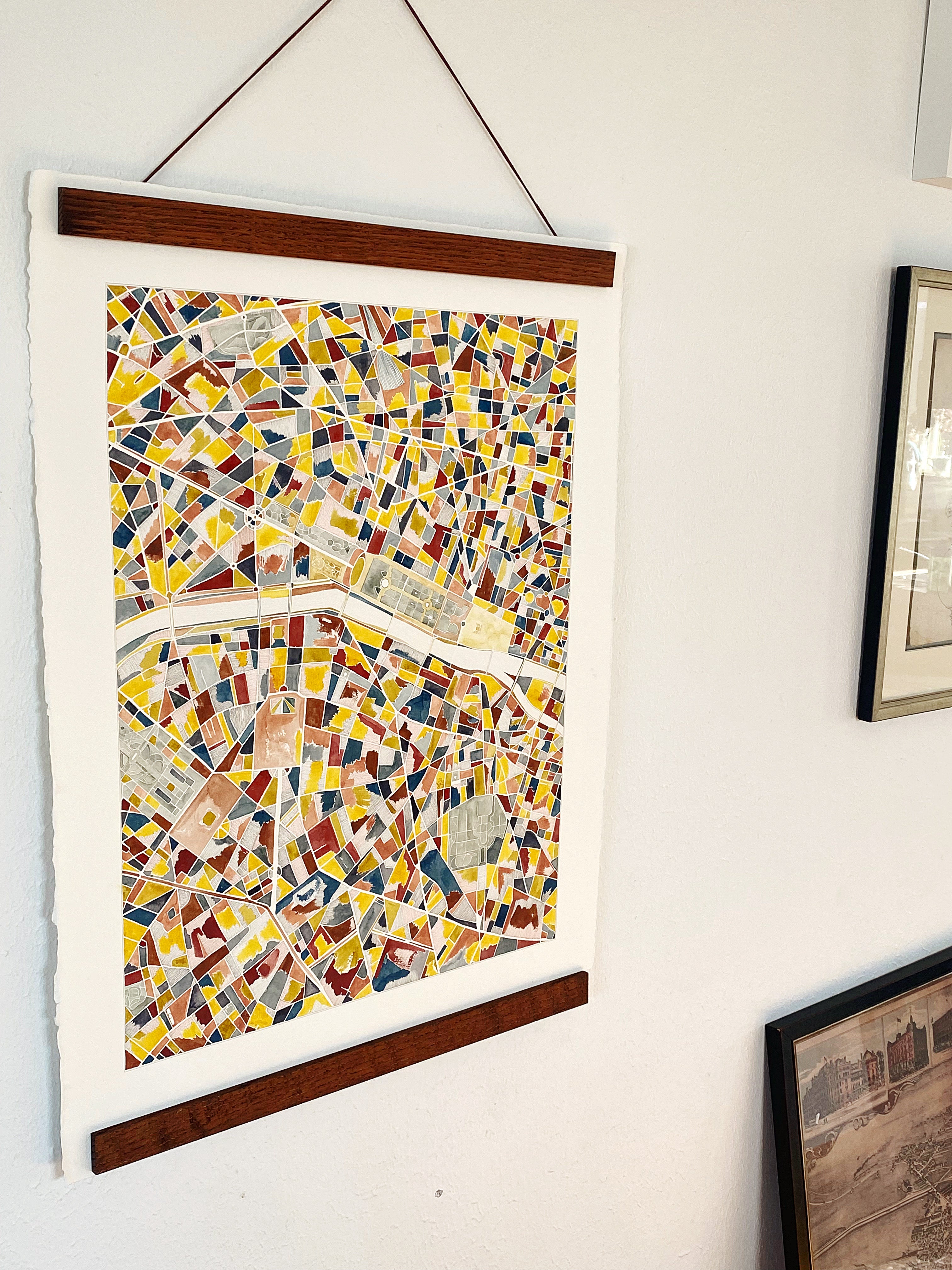 URBAN BURDEN: PARIS Mixed-media Art Map Original Painting