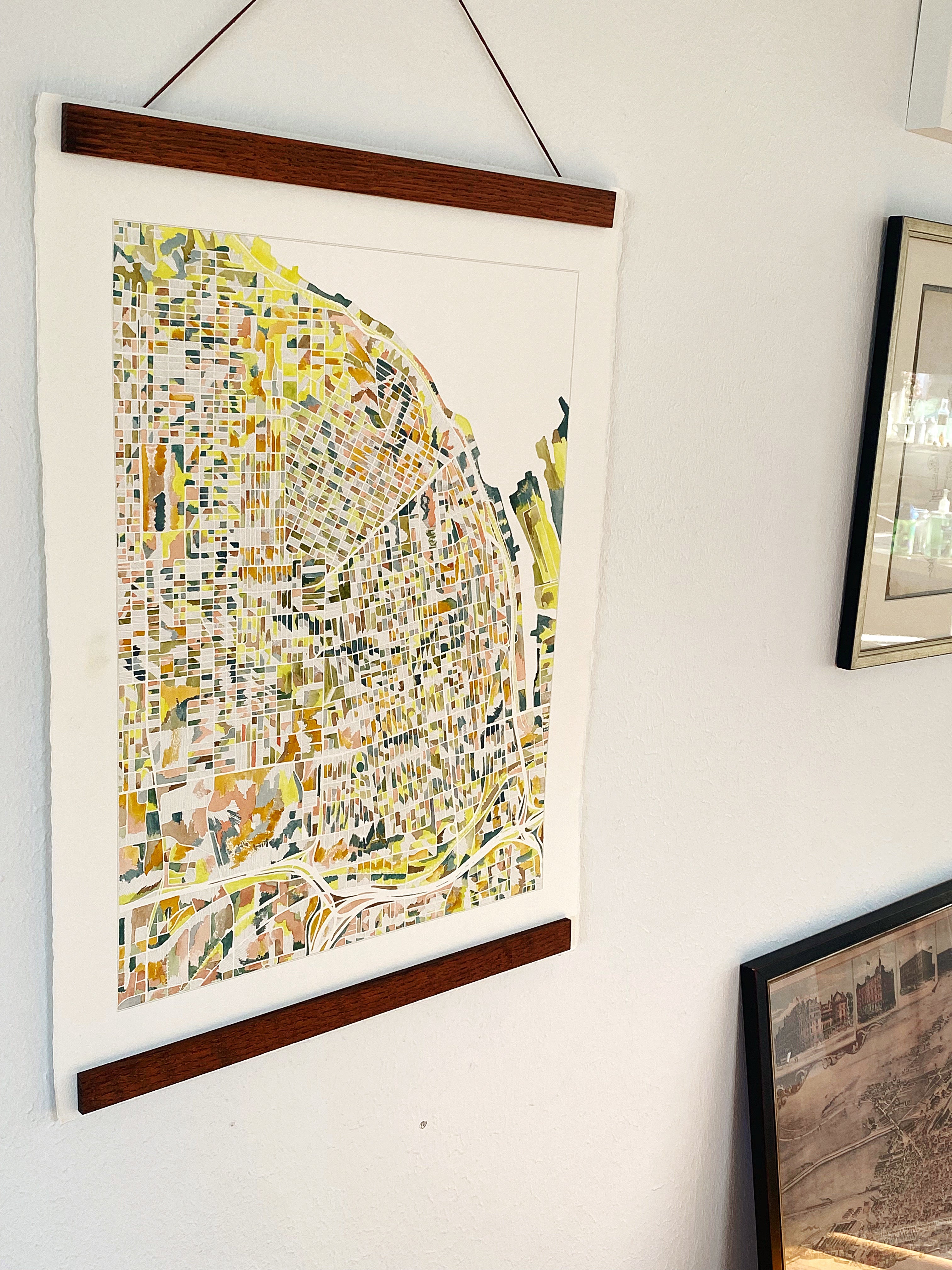 URBAN BURDEN: TACOMA Mixed-media Art Map Original Painting