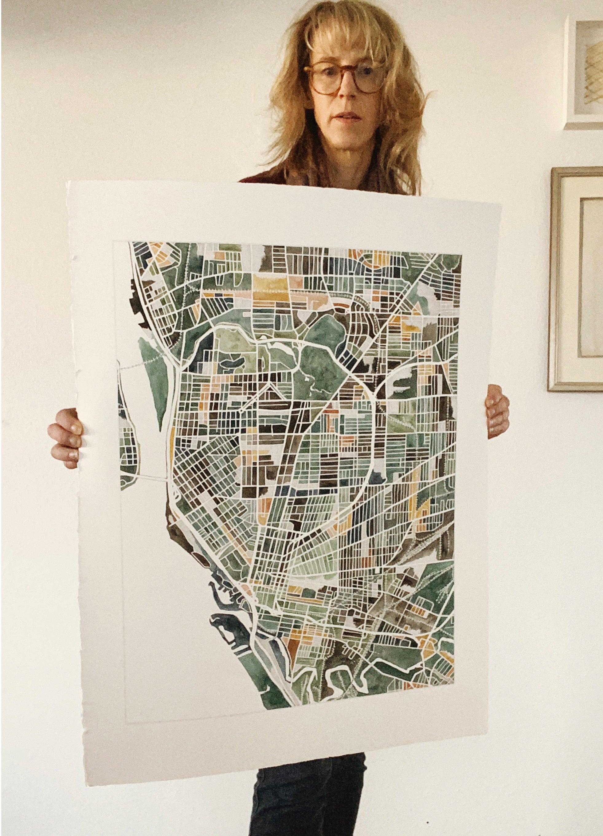 URBAN BURDEN: BUFFALO NY Mixed-media Art Map Original Painting