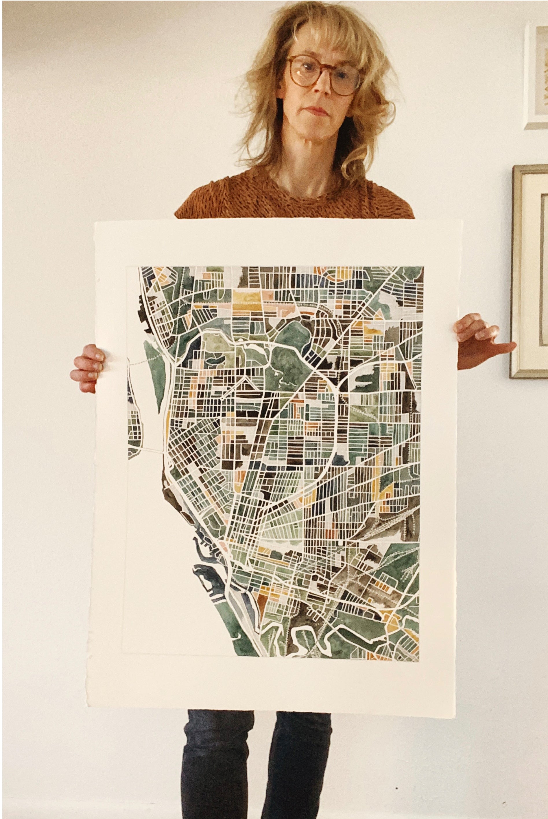 URBAN BURDEN: BUFFALO NY Mixed-media Art Map Original Painting