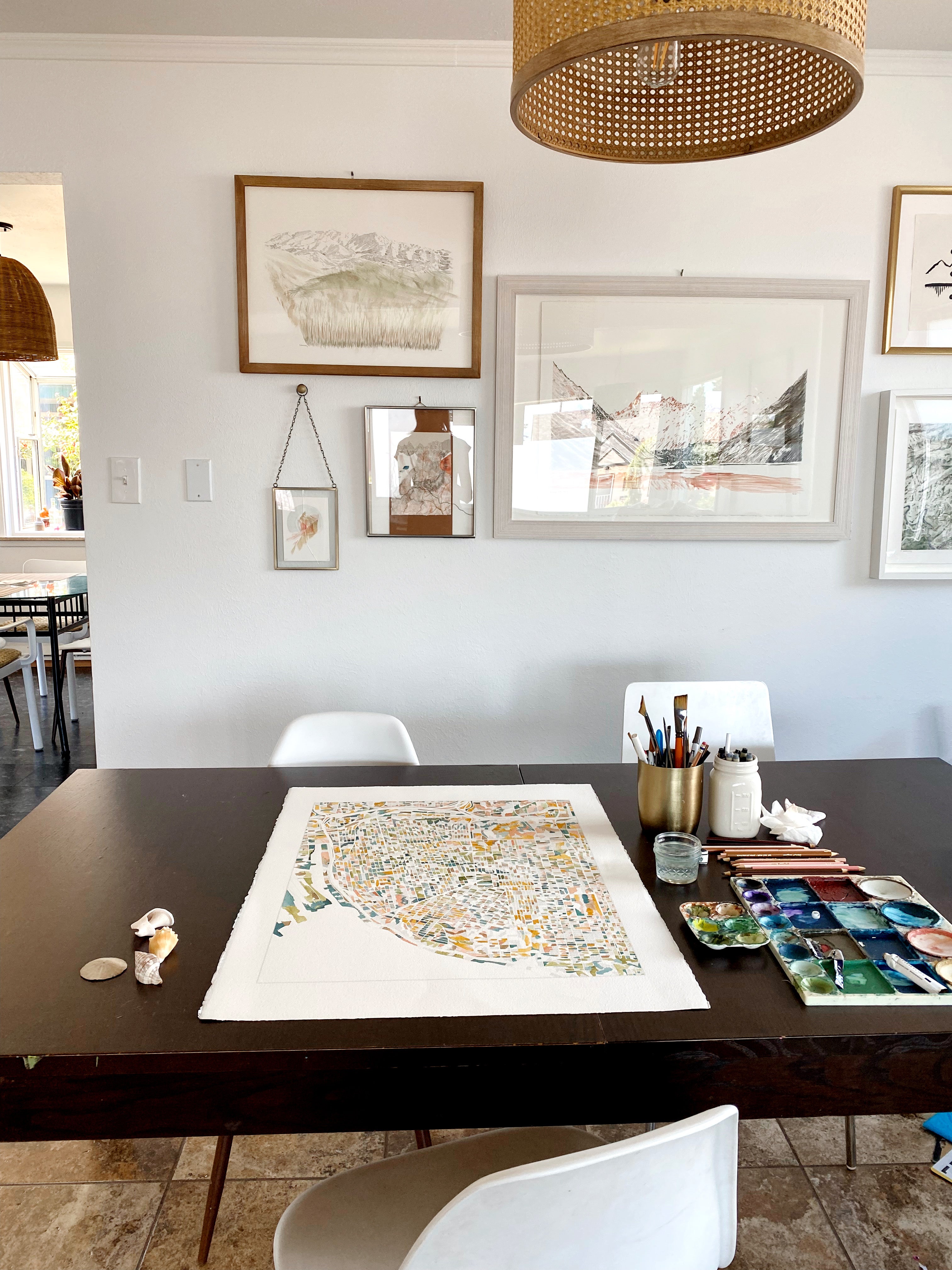 URBAN BURDEN: TACOMA Mixed-media Art Map Original Painting