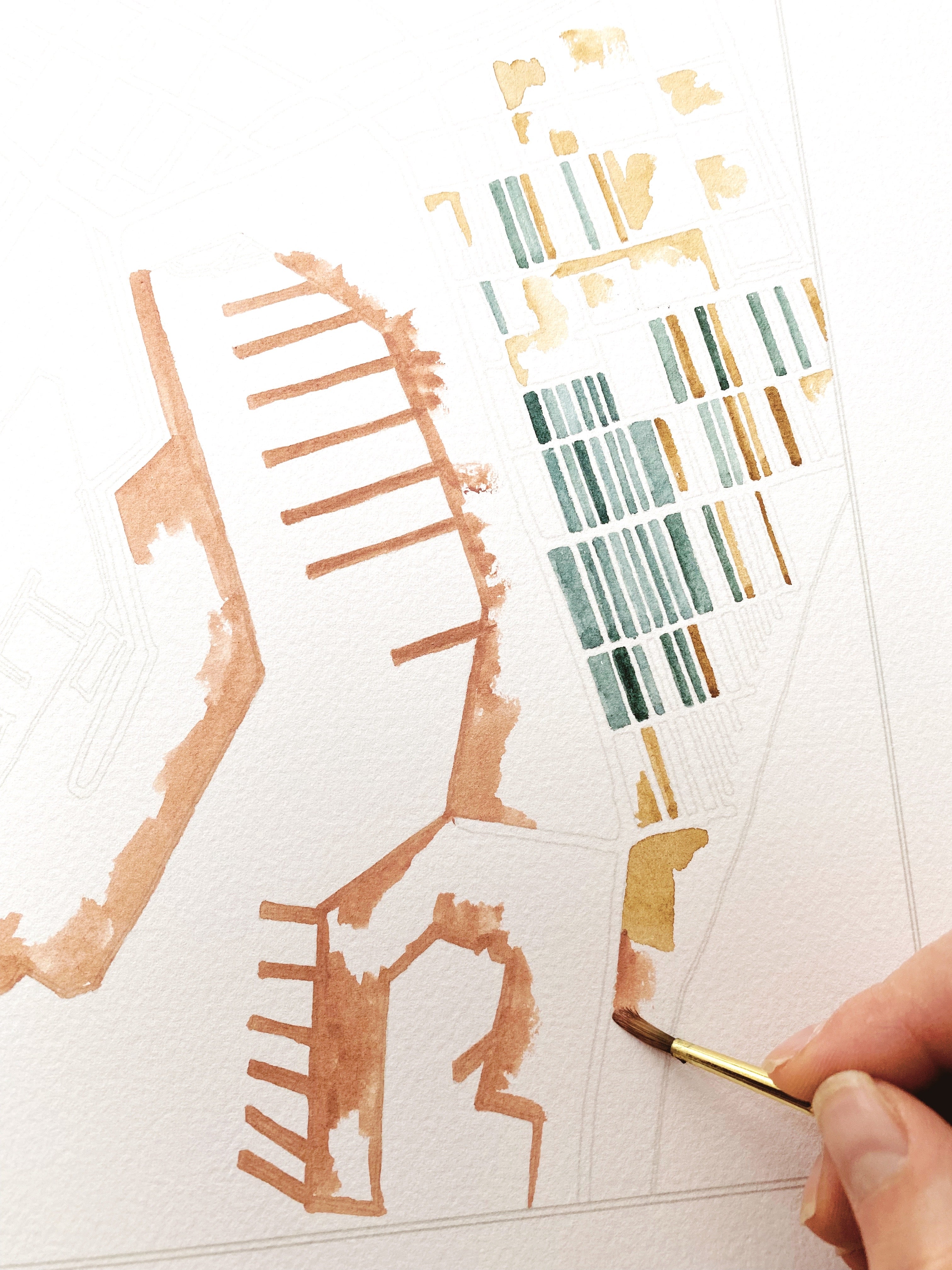 URBAN BURDEN: BARCELONA Mixed-media Art Map Original Painting