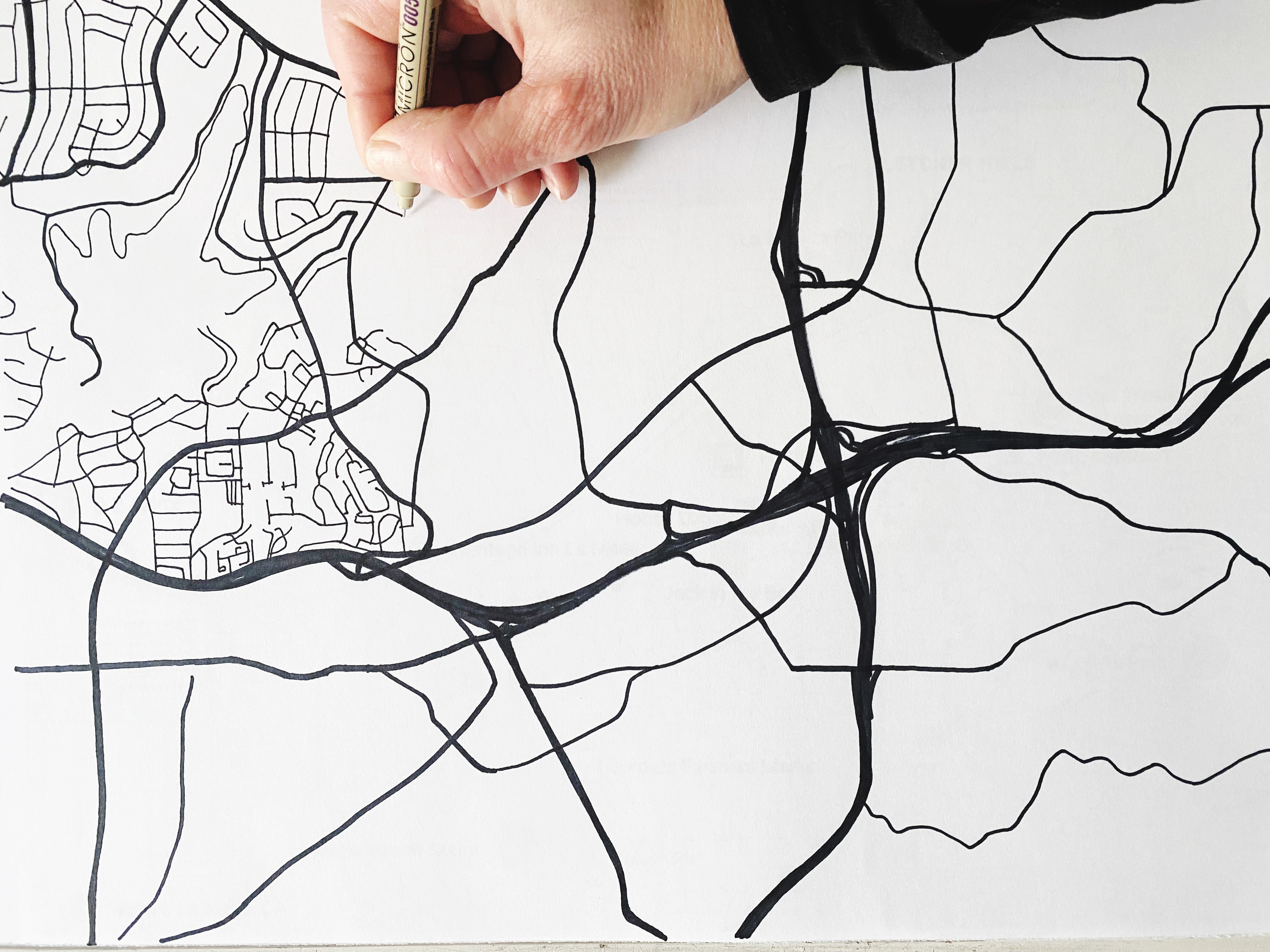 LA MESA California City Lines Map: PRINT