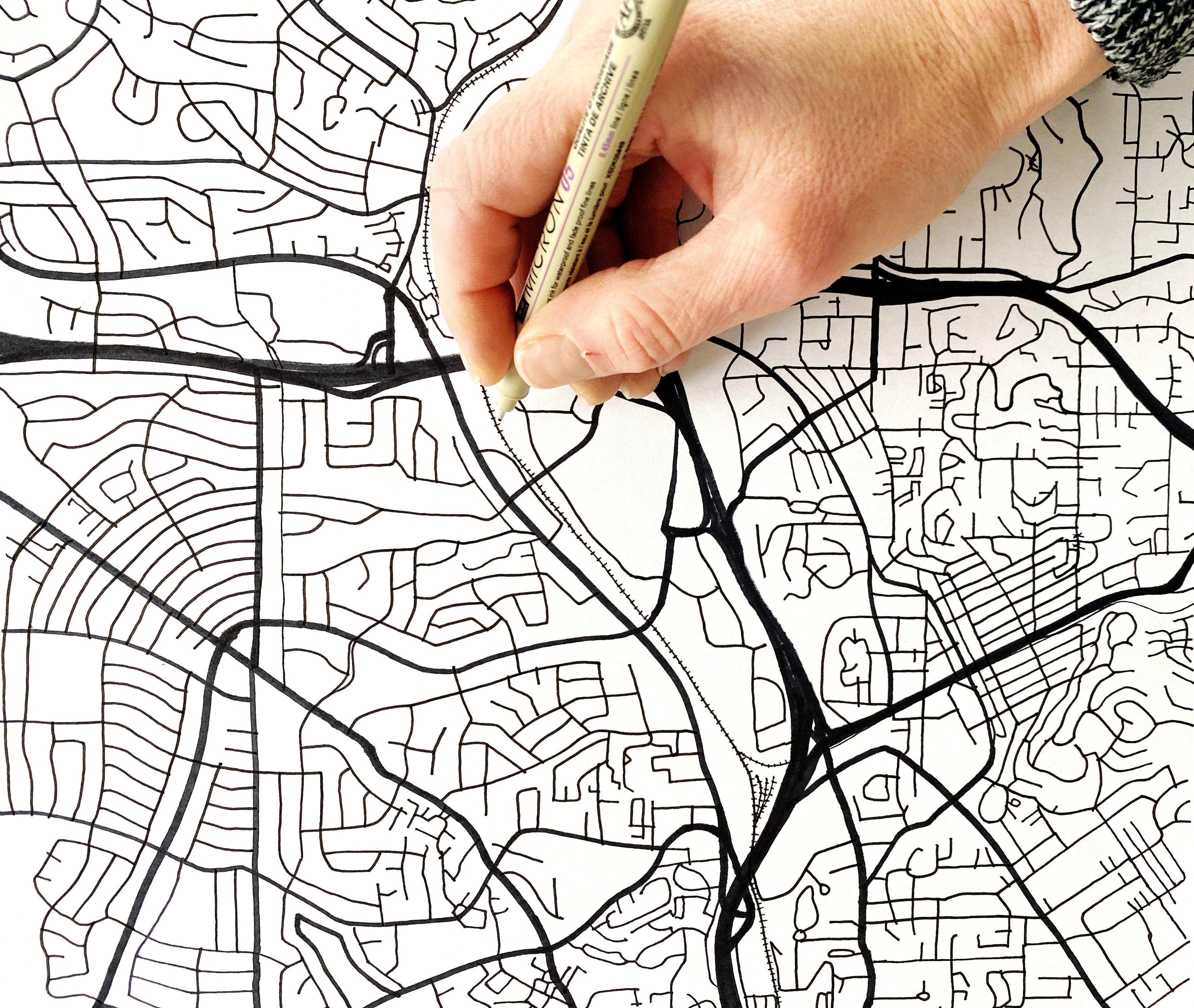 LA MESA California City Lines Map: PRINT