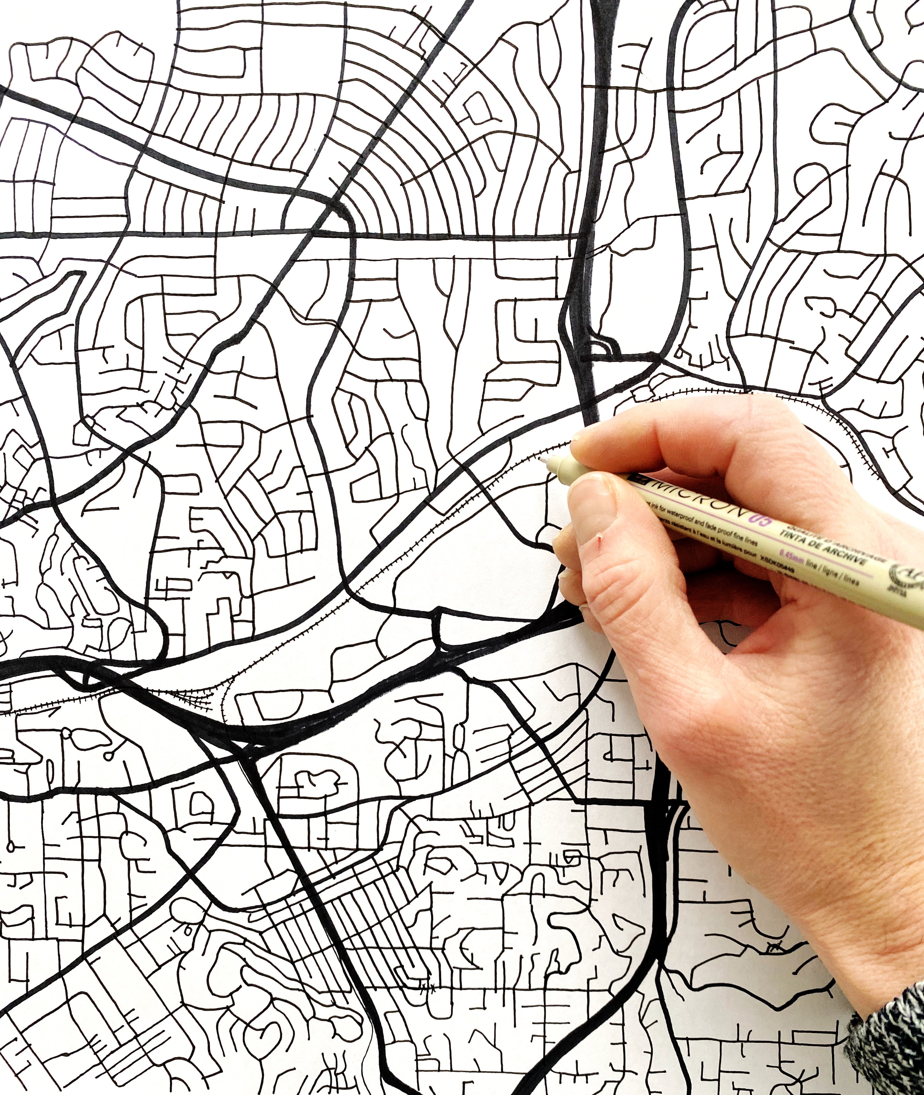 LA MESA California Urban Fabrics City Map: PRINT