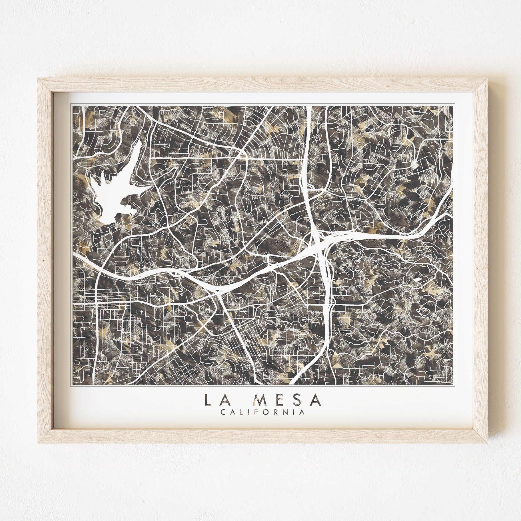 LA MESA California Urban Fabrics City Map: PRINT