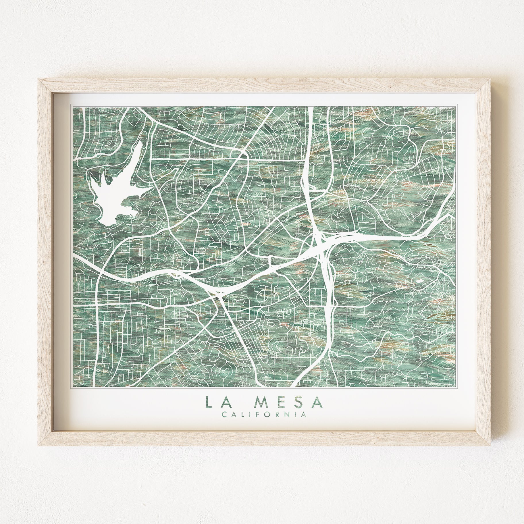 LA MESA California Urban Fabrics City Map: PRINT