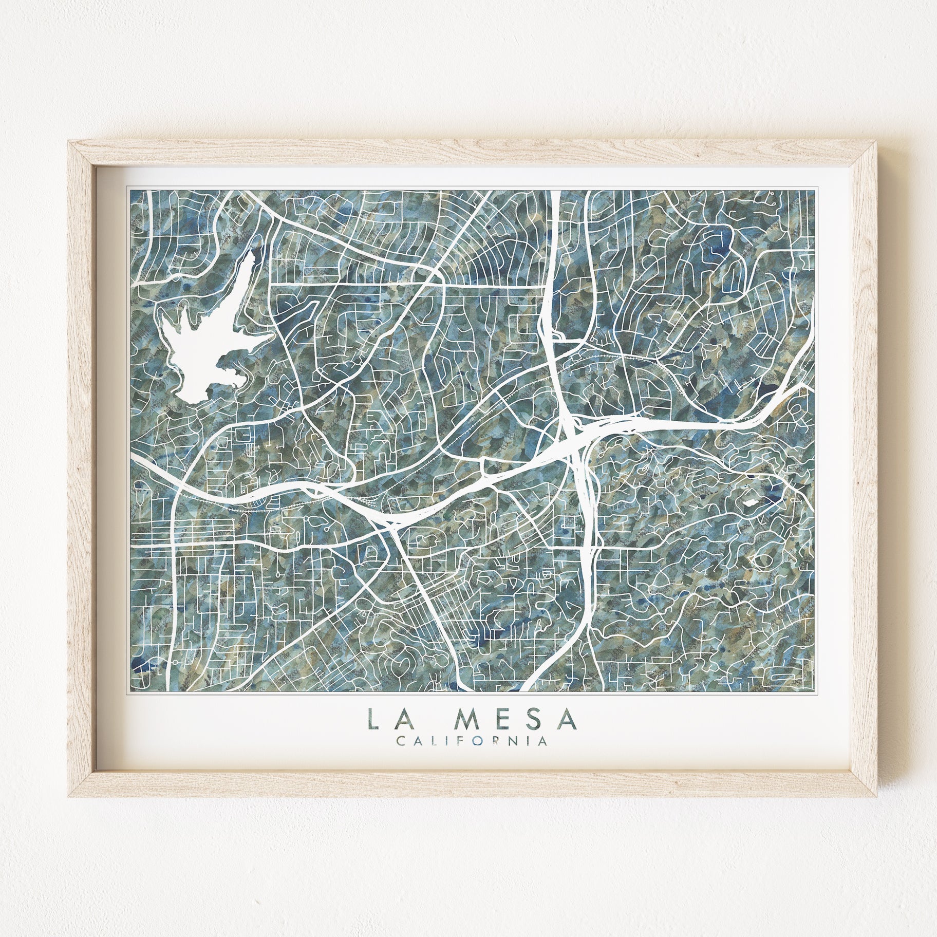 LA MESA California Urban Fabrics City Map: PRINT