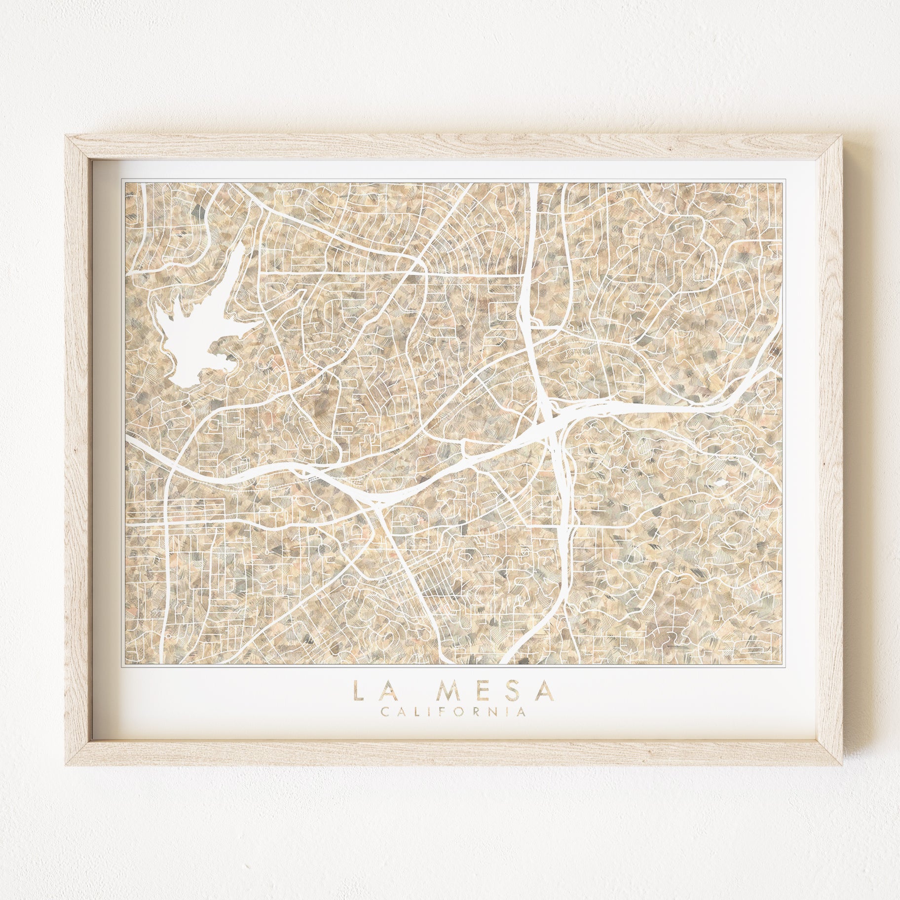 LA MESA California Urban Fabrics City Map: PRINT