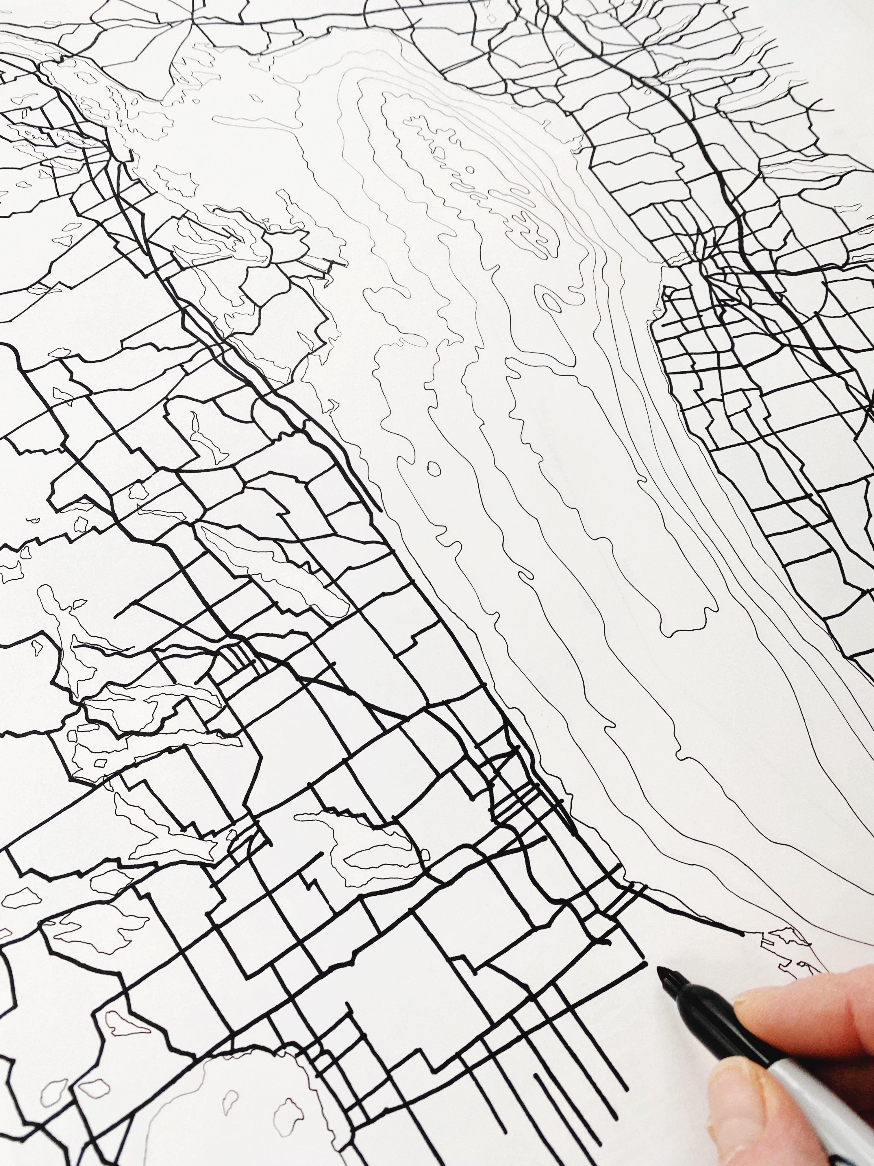 Custom YOUR NATURE SPOT: Topographical Art Map: PRINT: Wholesale Only