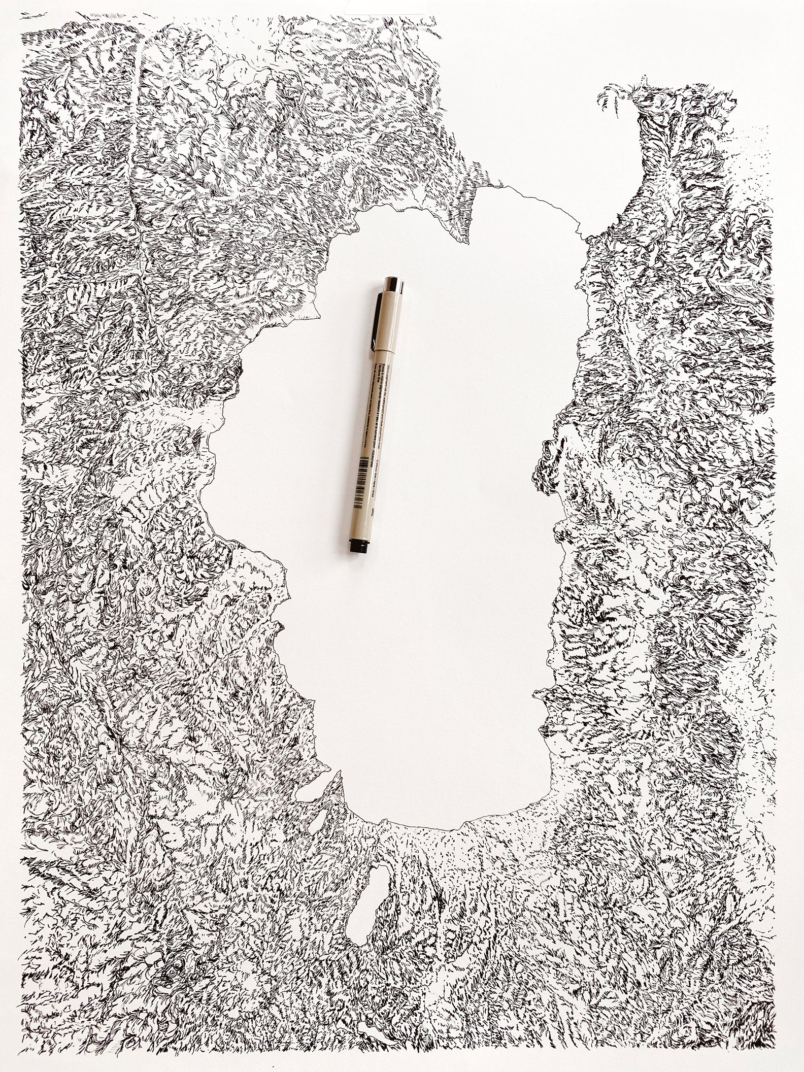 LAKE TAHOE Topographic Bathymetric Map Postcard