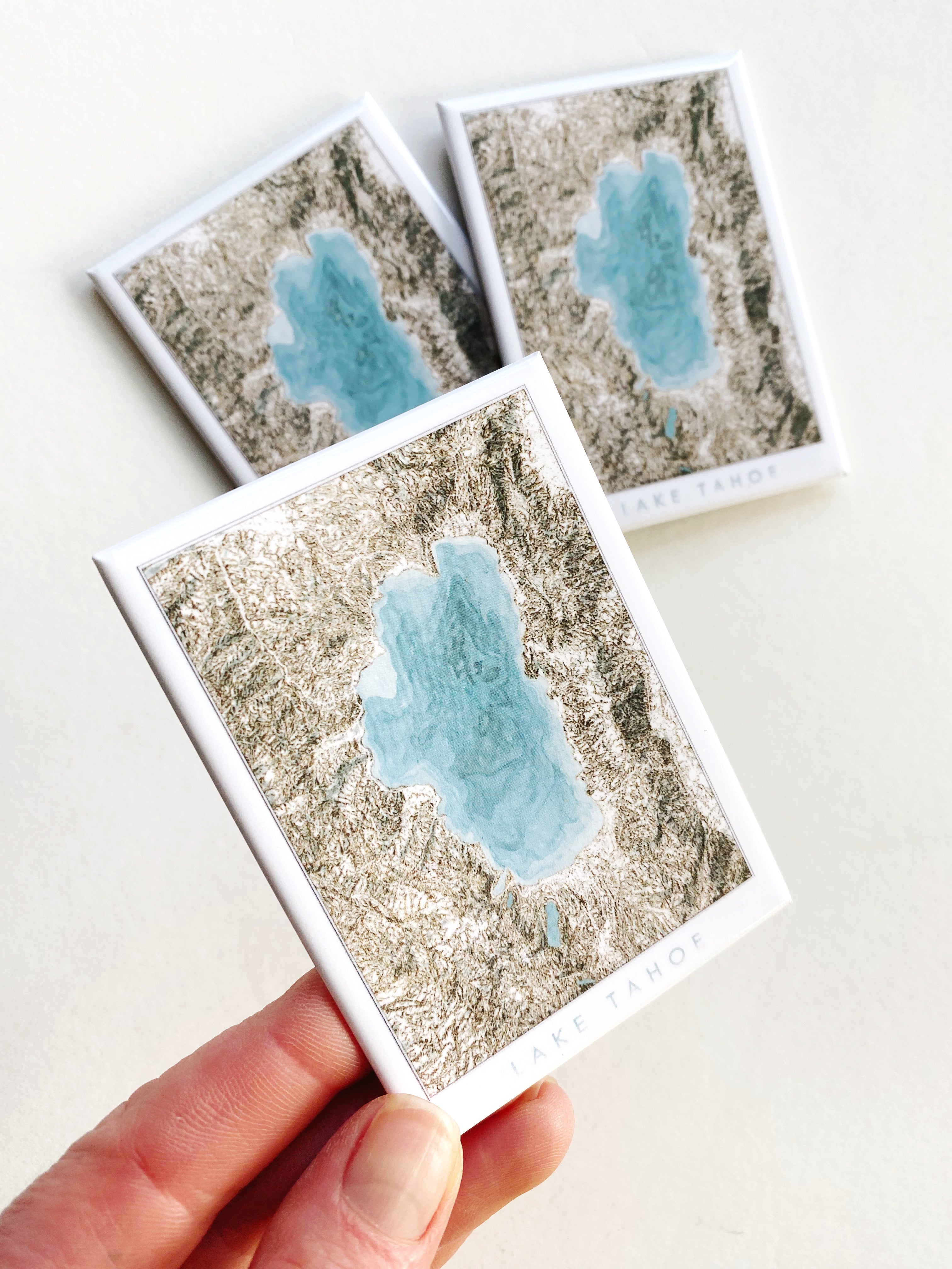 LAKE TAHOE Topographical Art Map: MAGNET