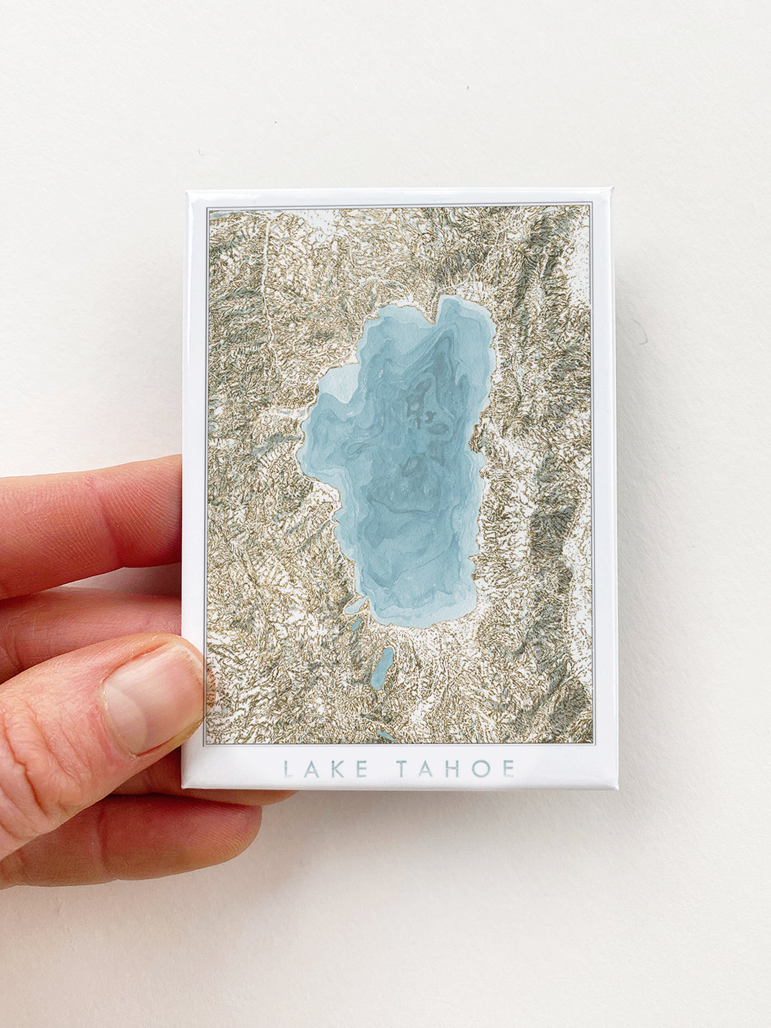 LAKE TAHOE Topographical Art Map: MAGNET