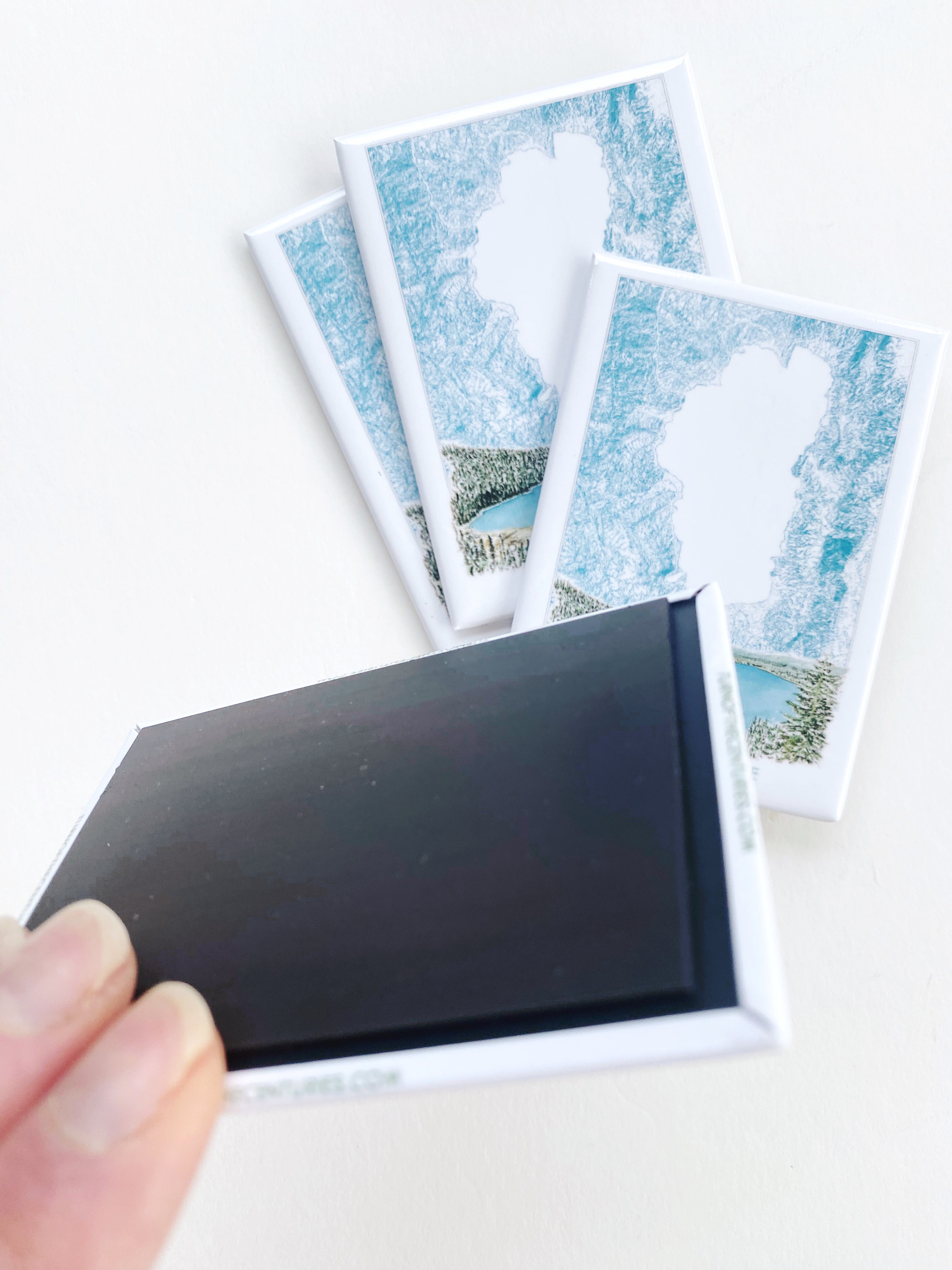 LAKE TAHOE - Emerald Bay Scene + Topographical Art Map: MAGNET