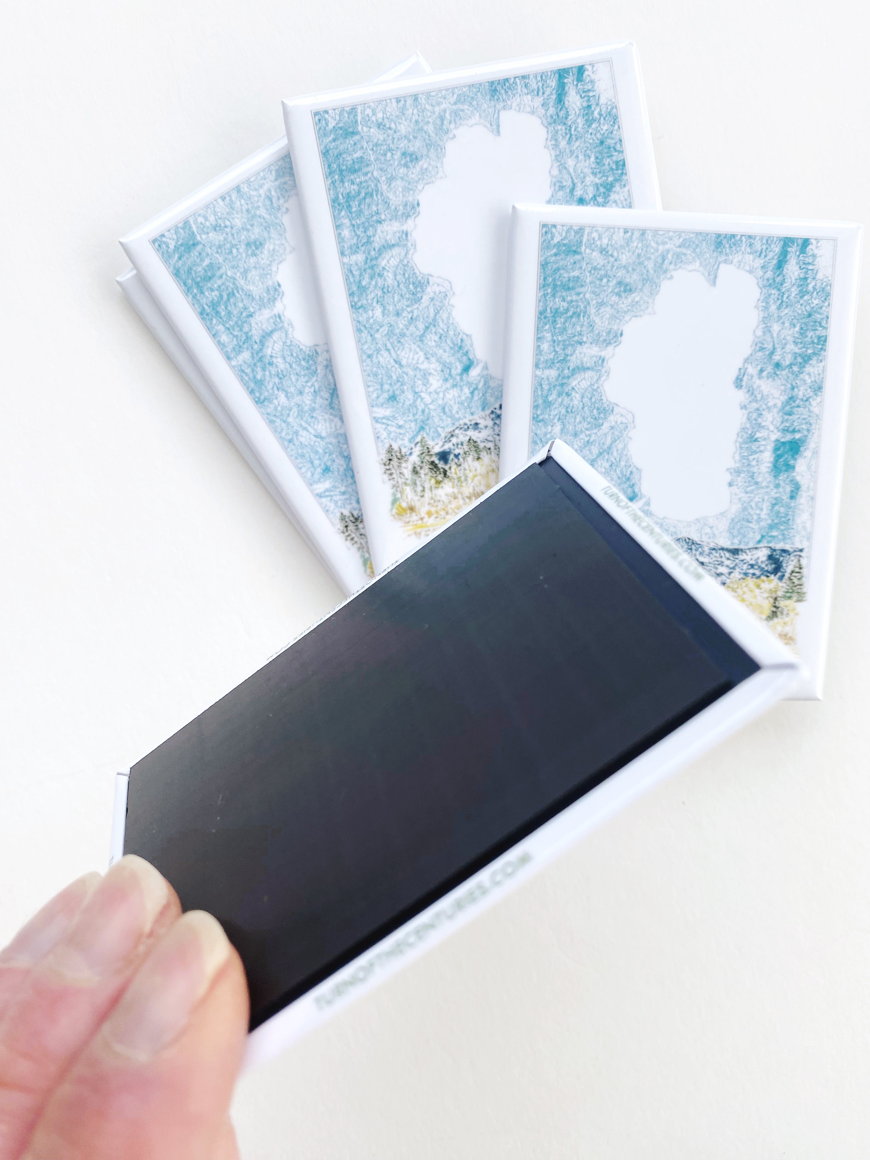 LAKE TAHOE - Mount Tallac Scene + Topographical Art Map: MAGNET