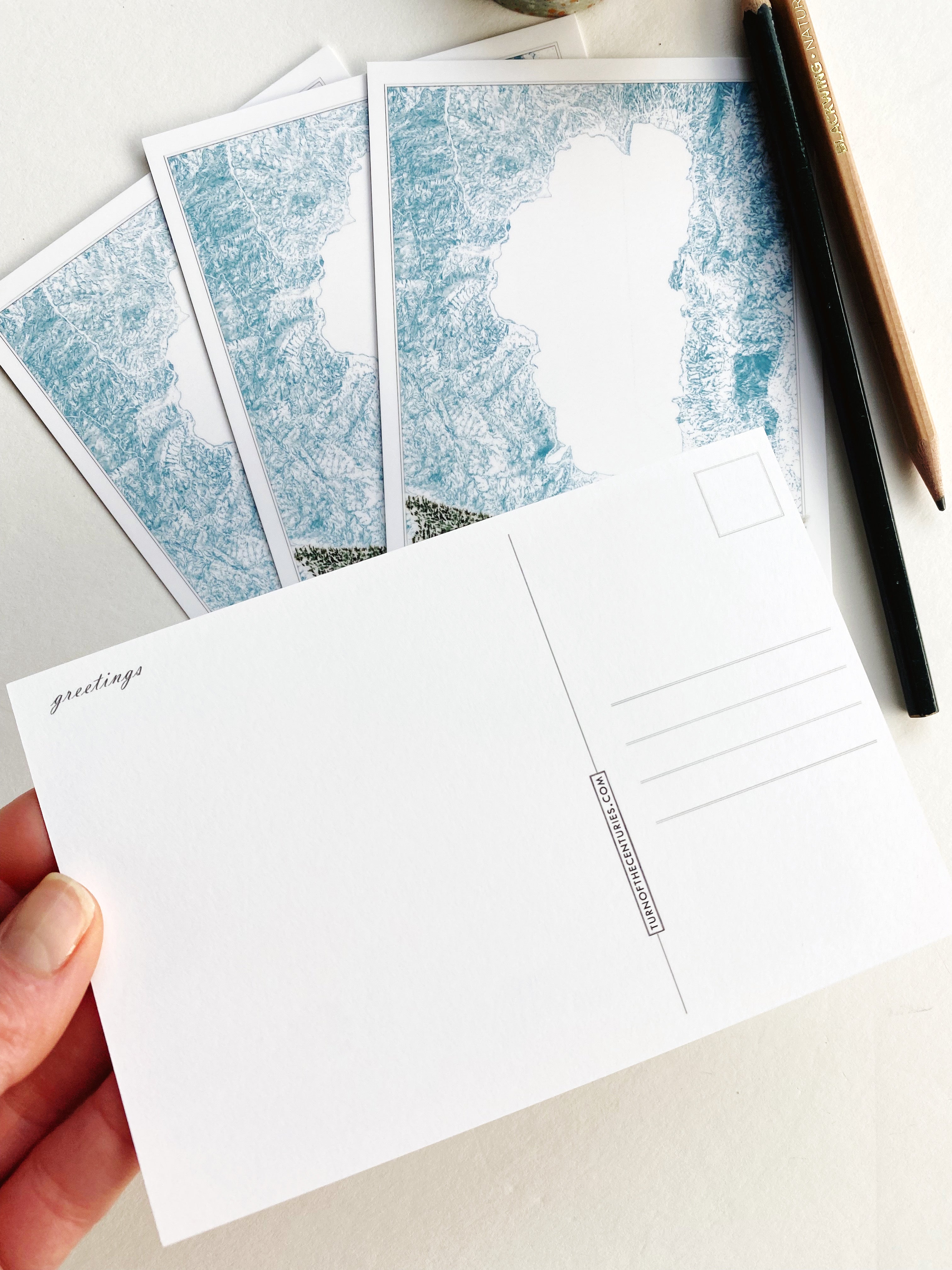 LAKE TAHOE - Emerald Bay Scene + Map - Standard Postcard