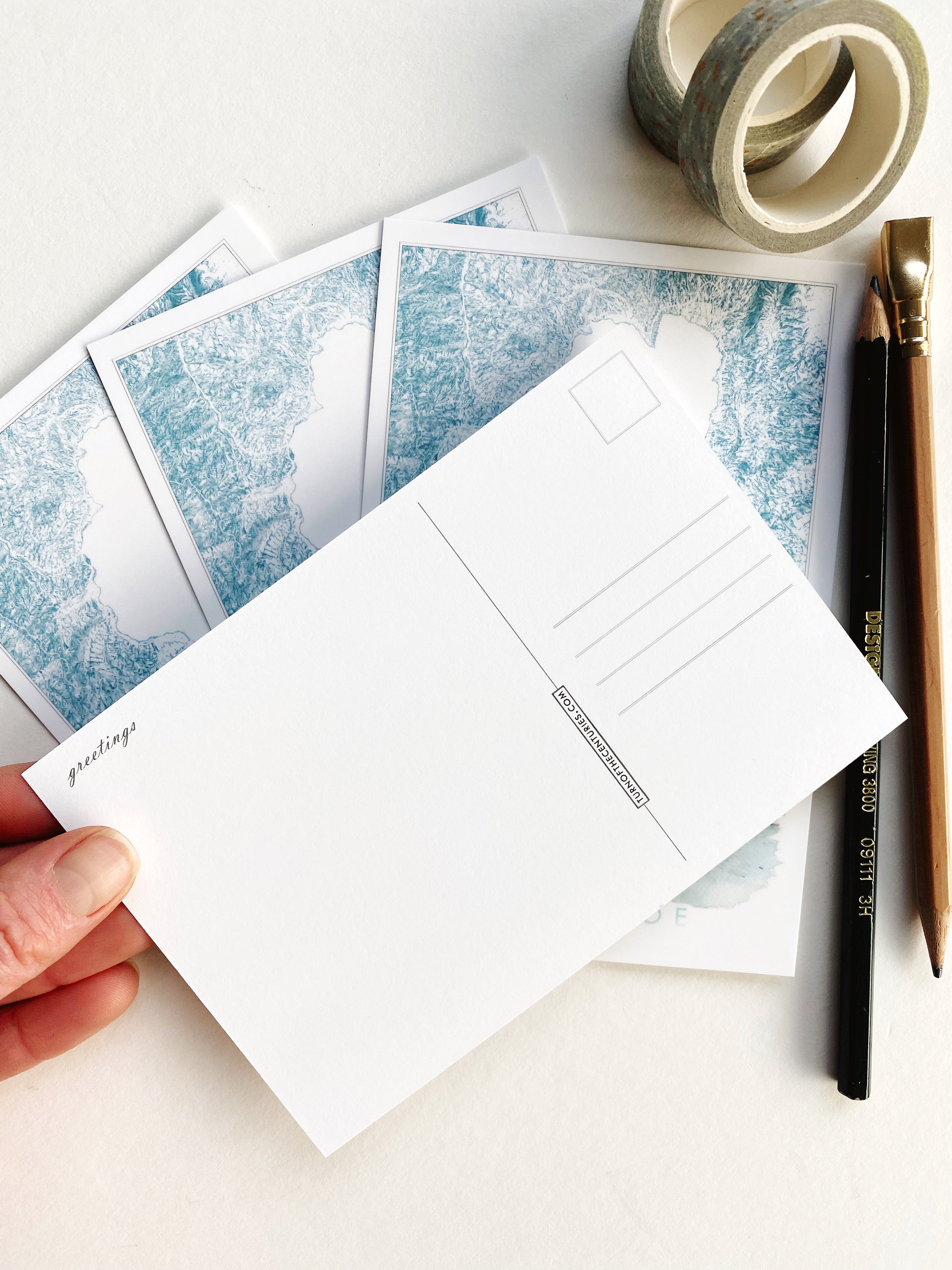 LAKE TAHOE - Sand Harbor Scene + Map - Standard Postcard