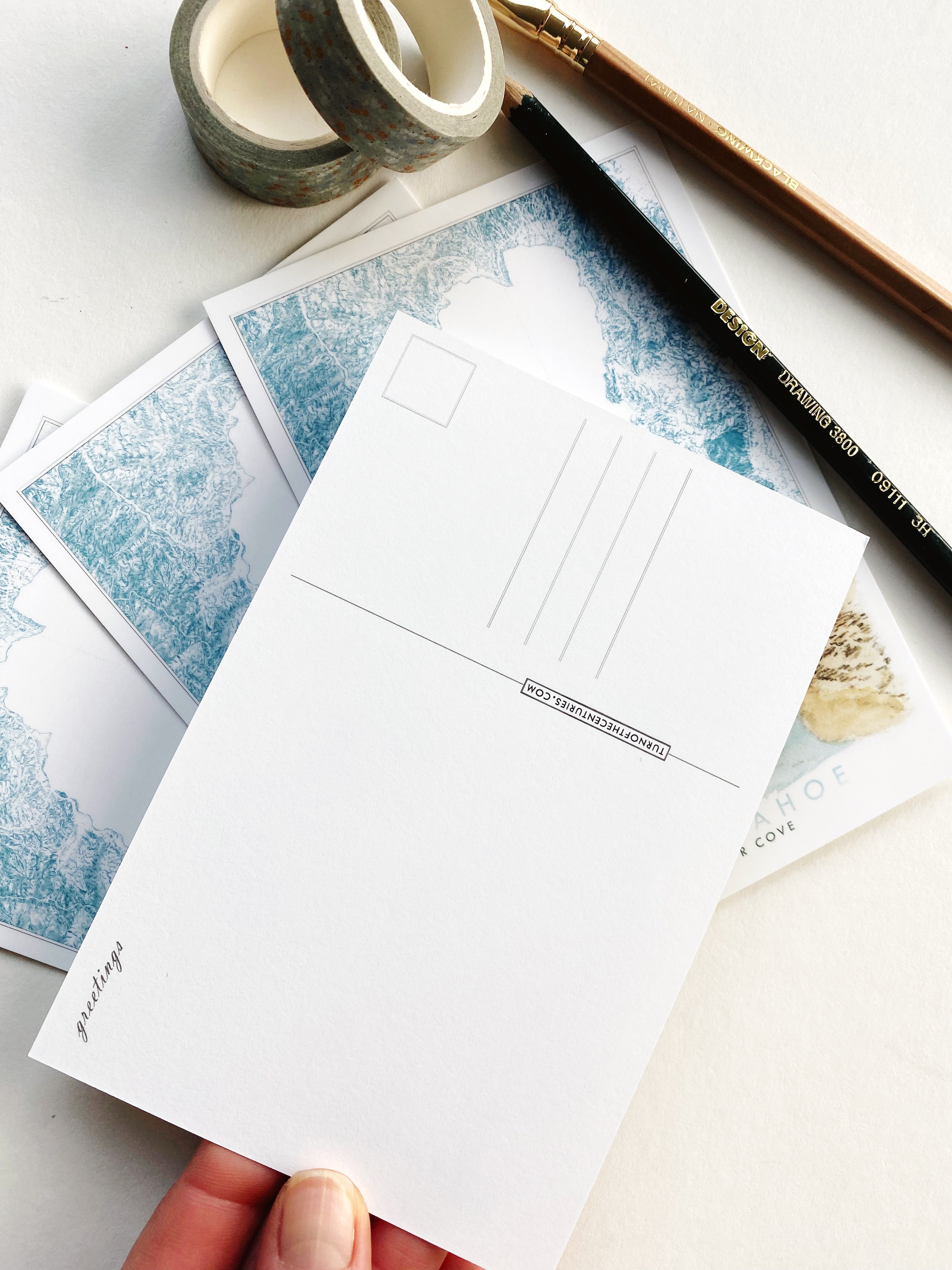 LAKE TAHOE - Zephyr Cove Scene + Map - Standard Postcard