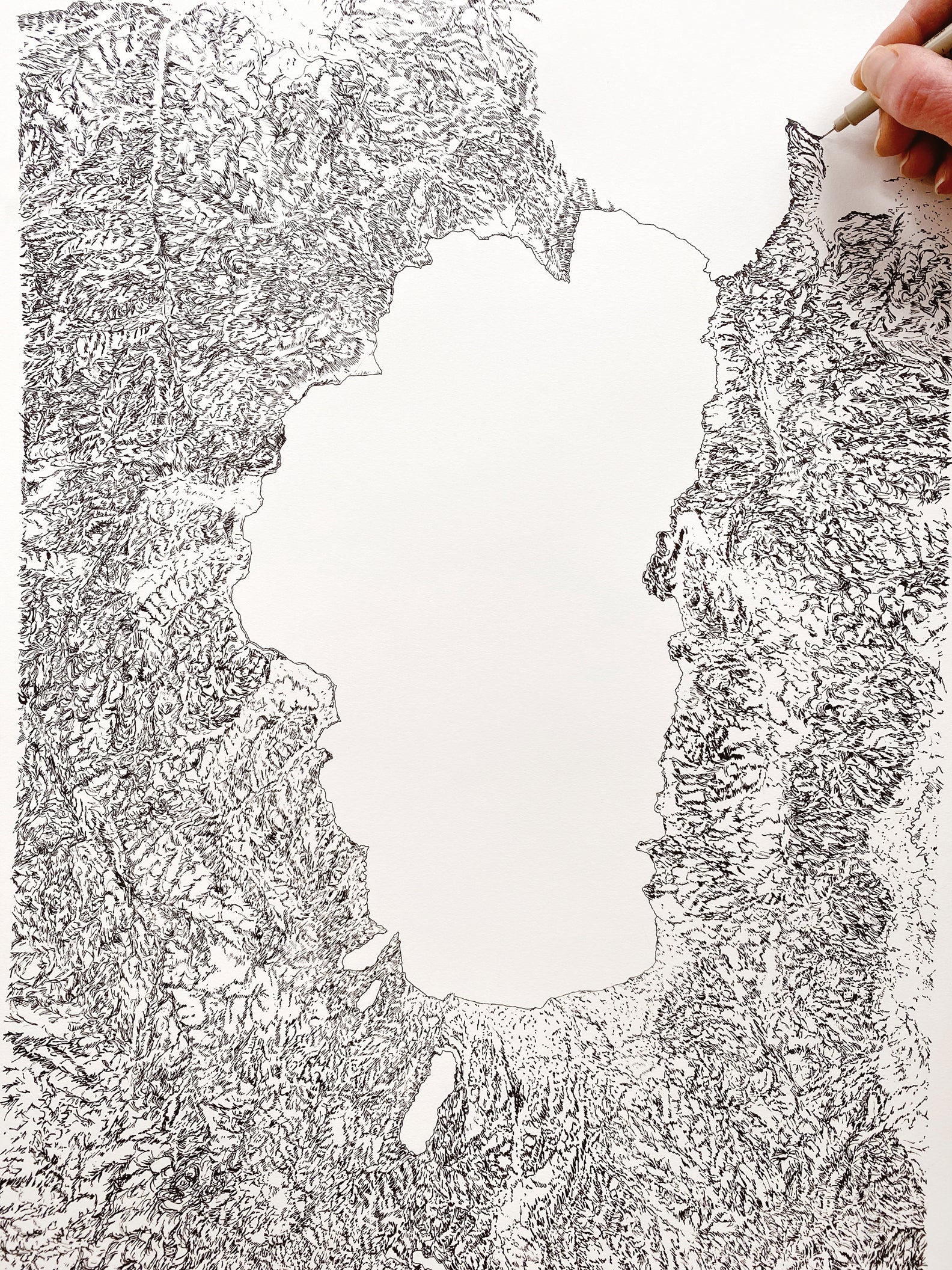 LAKE TAHOE Topographical Art Map: MAGNET