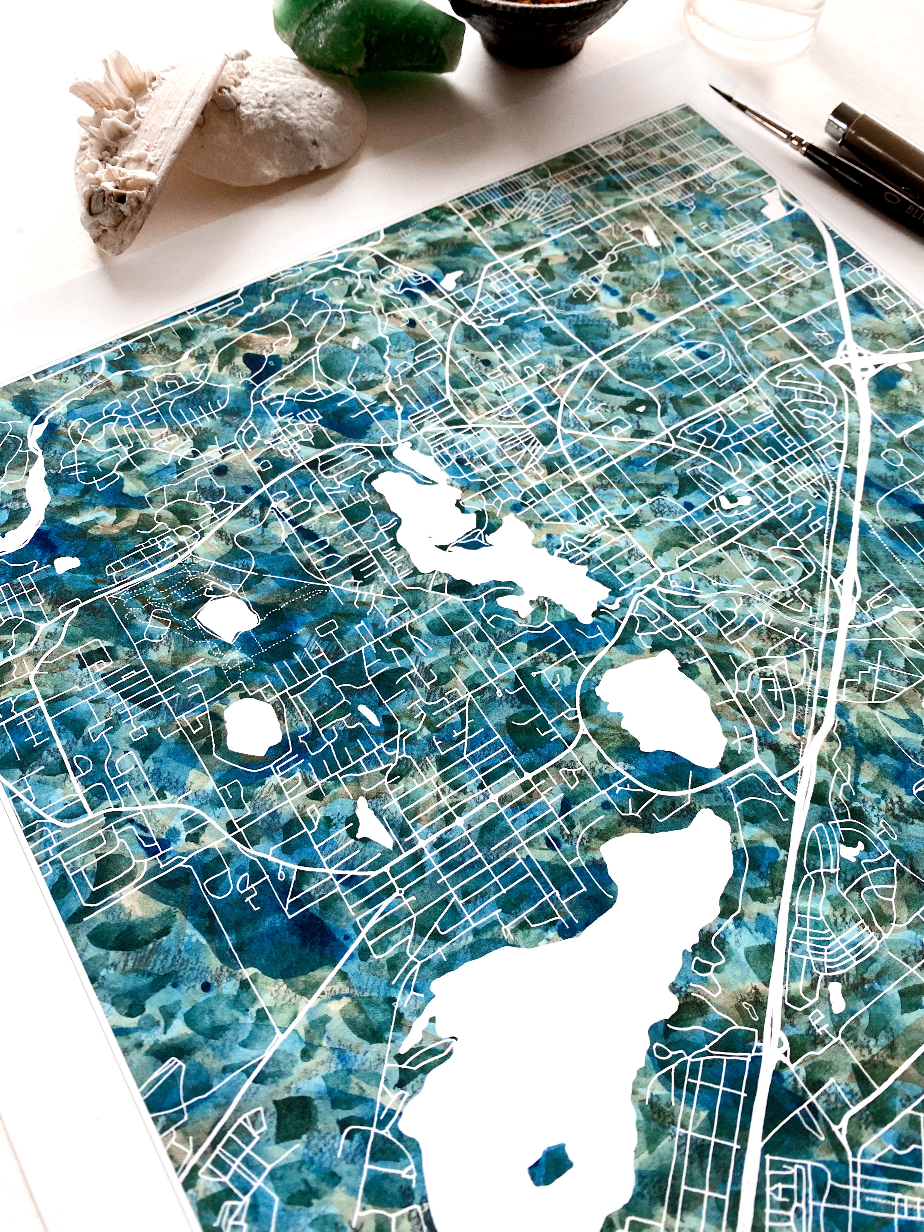 LAKEWOOD Washington Urban Fabrics City Map: PRINT