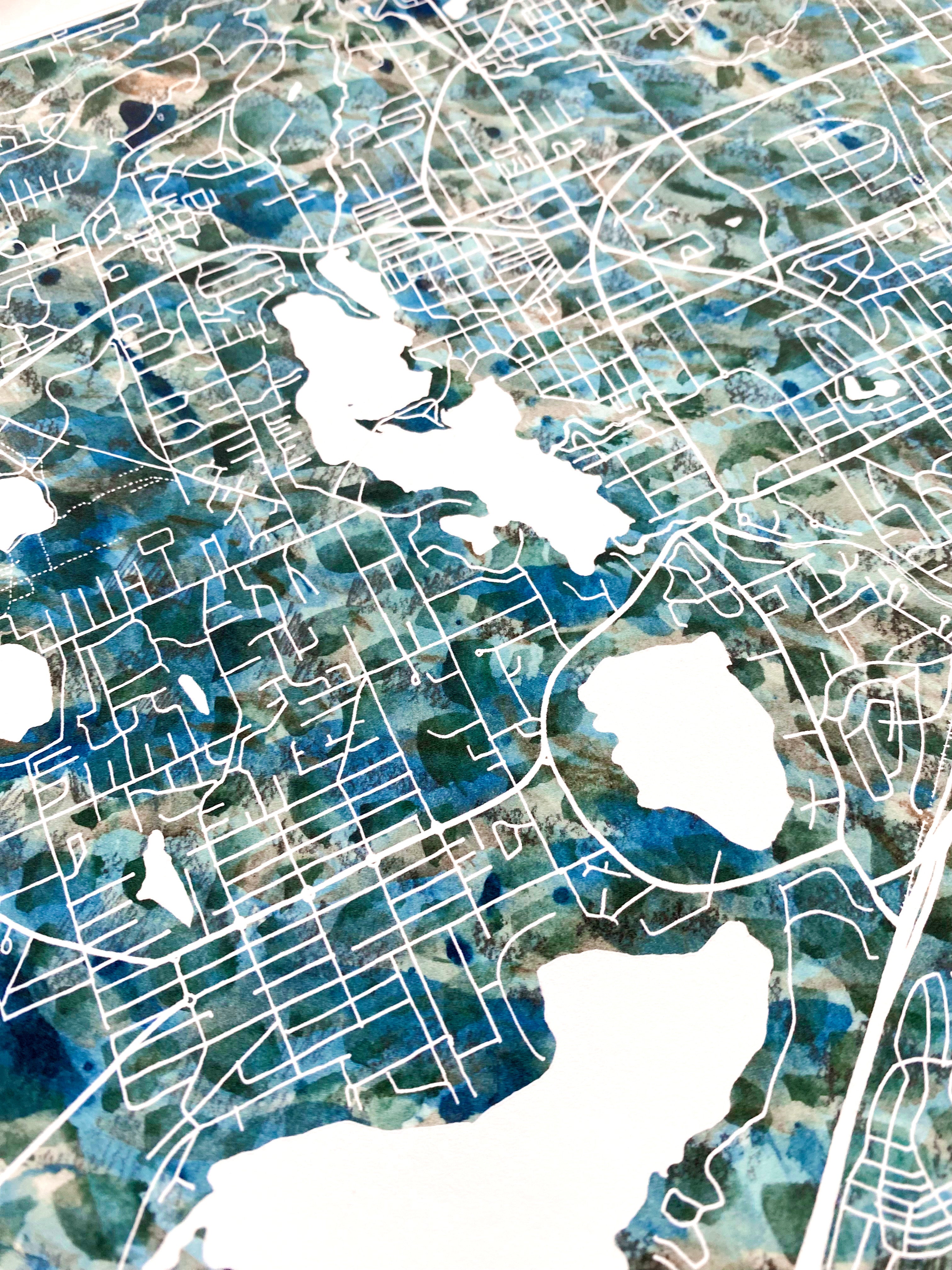 LAKEWOOD Washington Urban Fabrics City Map: PRINT