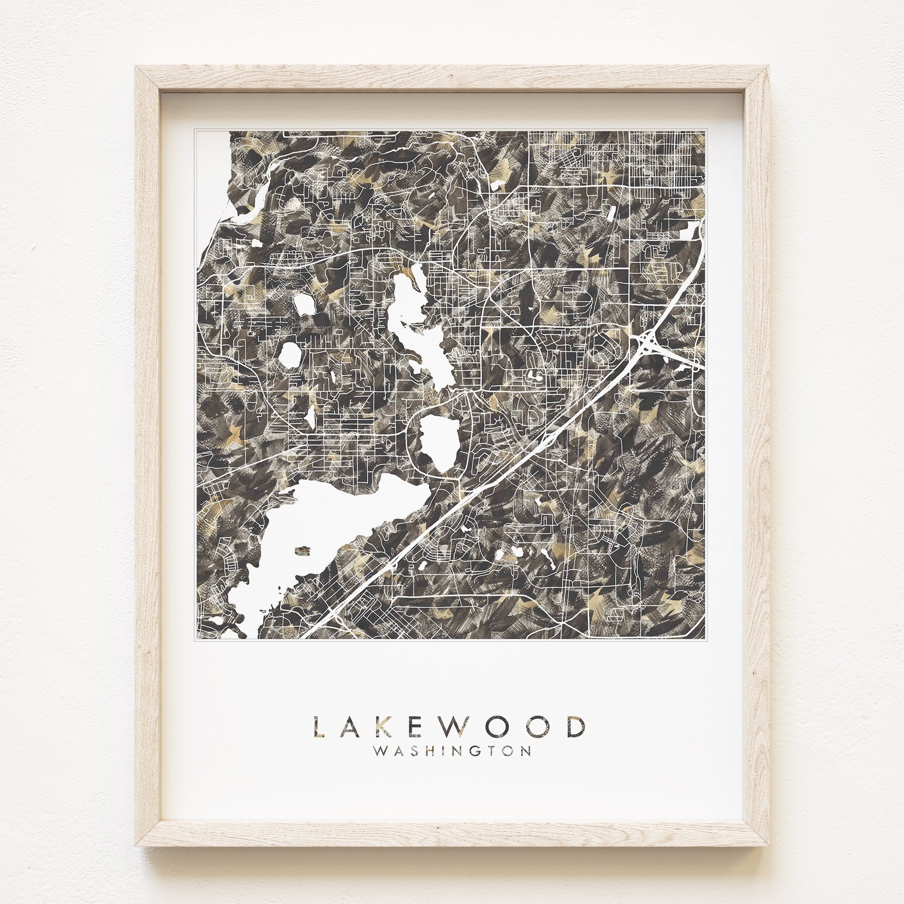 LAKEWOOD Washington Urban Fabrics City Map: PRINT