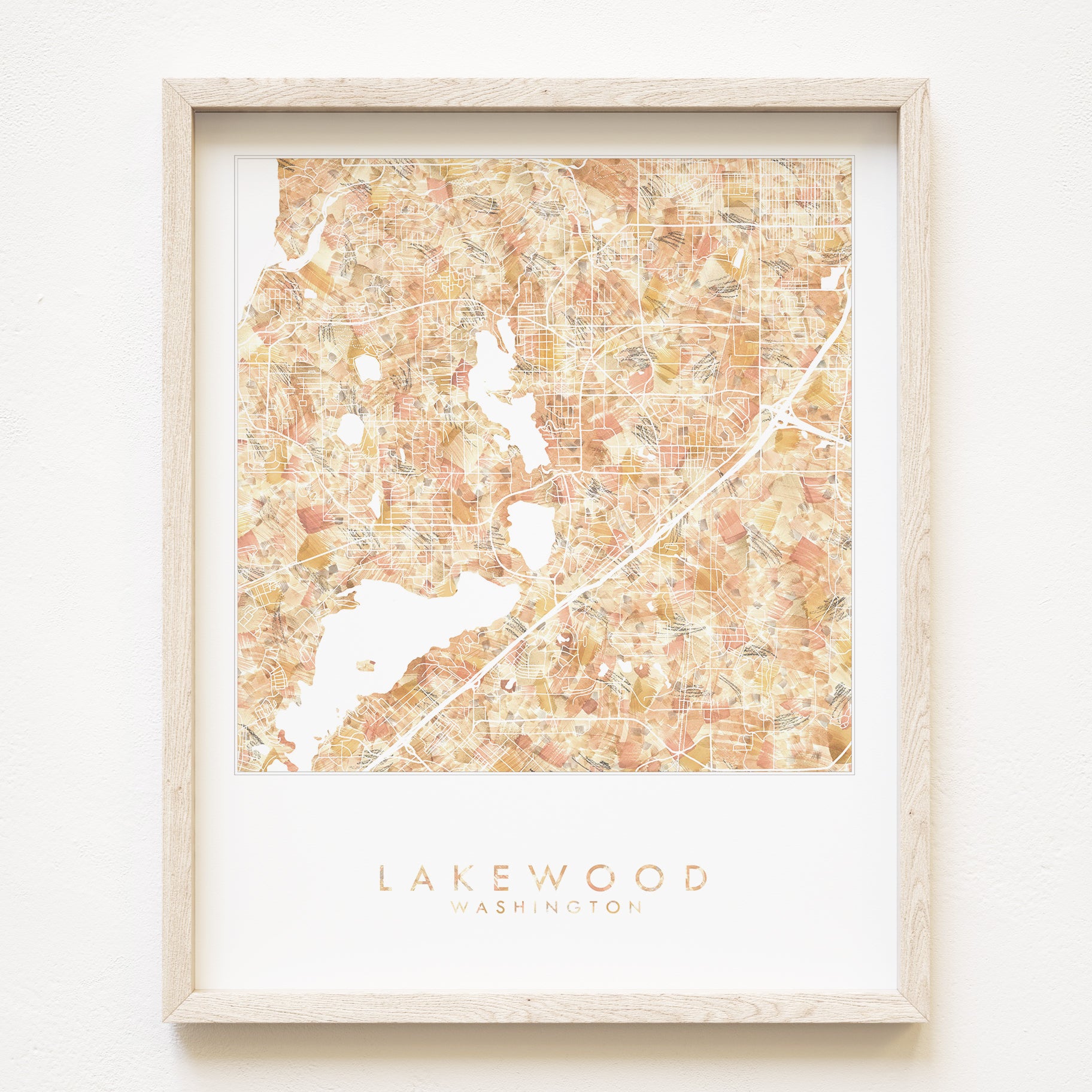 LAKEWOOD Washington Urban Fabrics City Map: PRINT