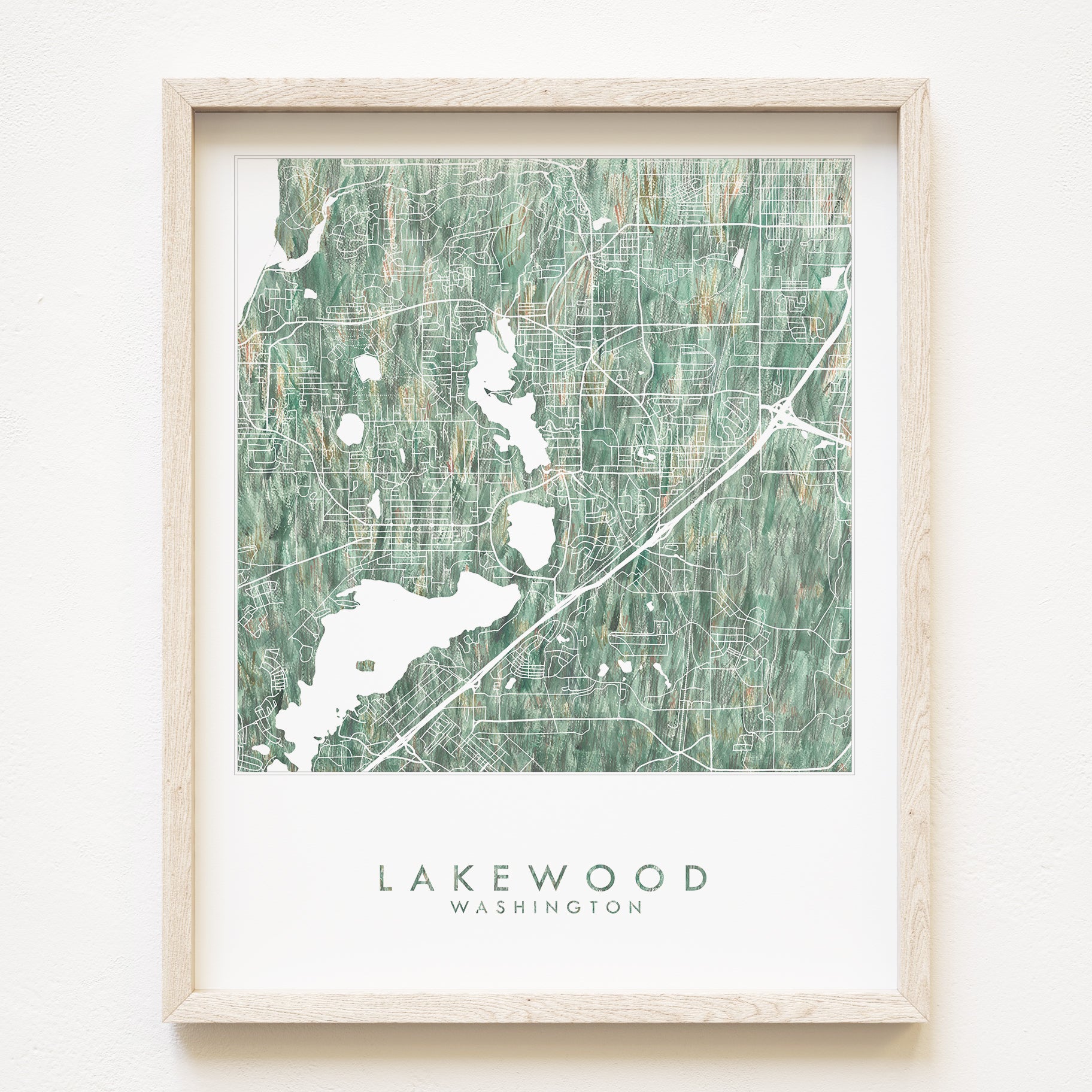 LAKEWOOD Washington Urban Fabrics City Map: PRINT