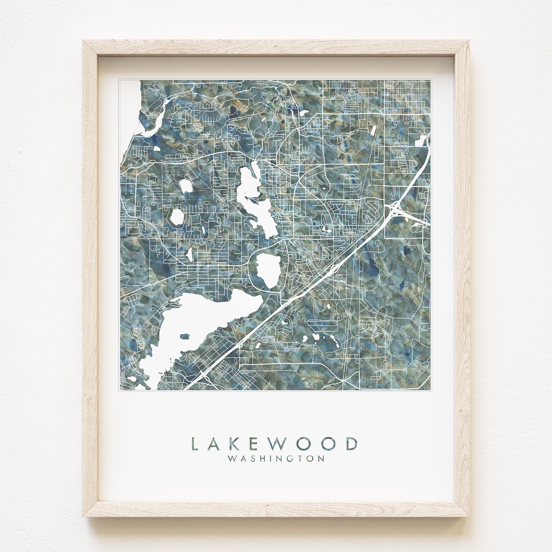 LAKEWOOD Washington Urban Fabrics City Map: PRINT