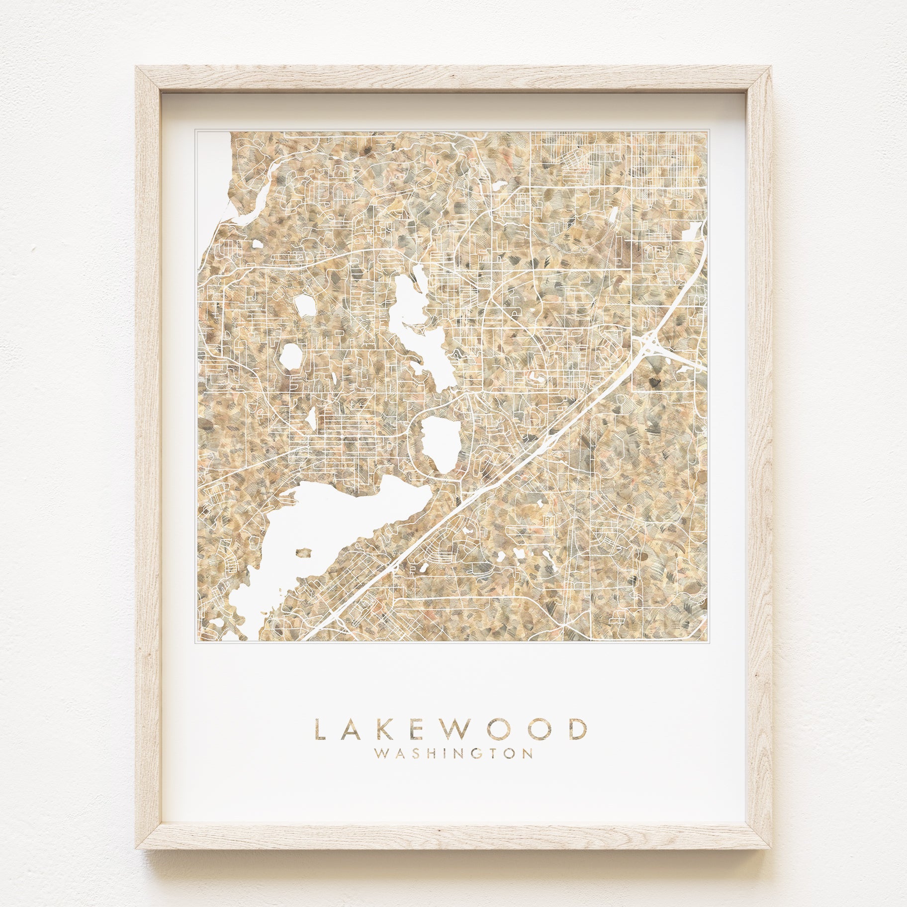 LAKEWOOD Washington Urban Fabrics City Map: PRINT