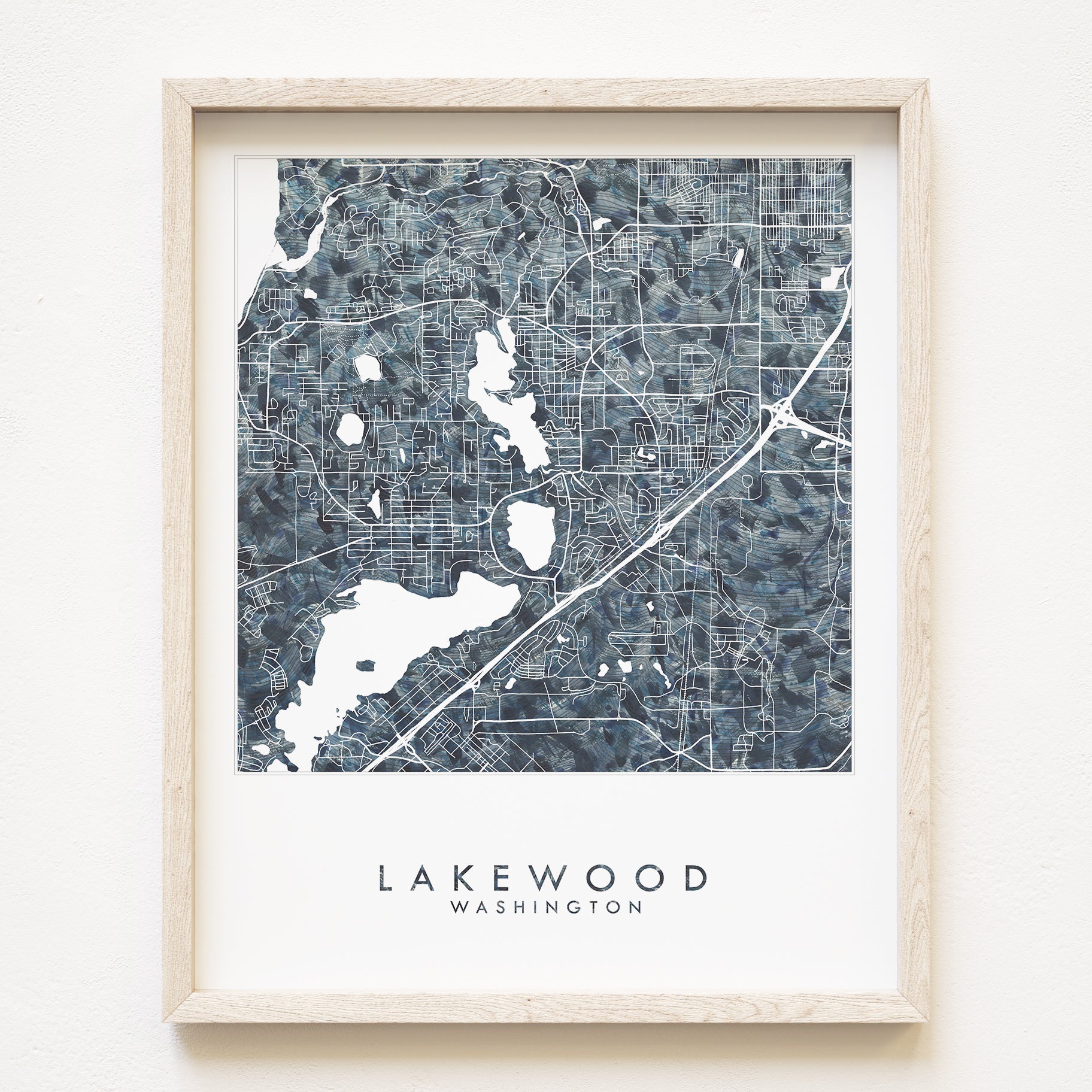 LAKEWOOD Washington Urban Fabrics City Map: PRINT