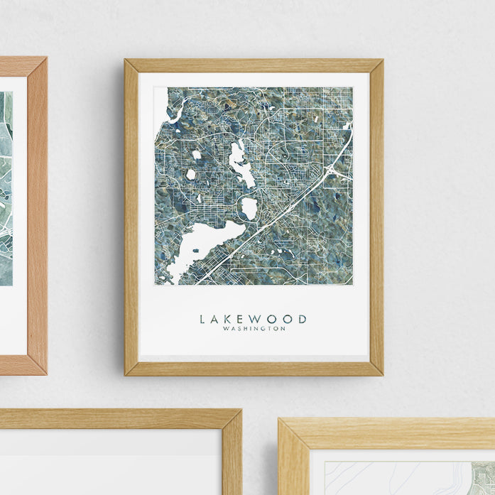 LAKEWOOD Washington Urban Fabrics City Map: PRINT