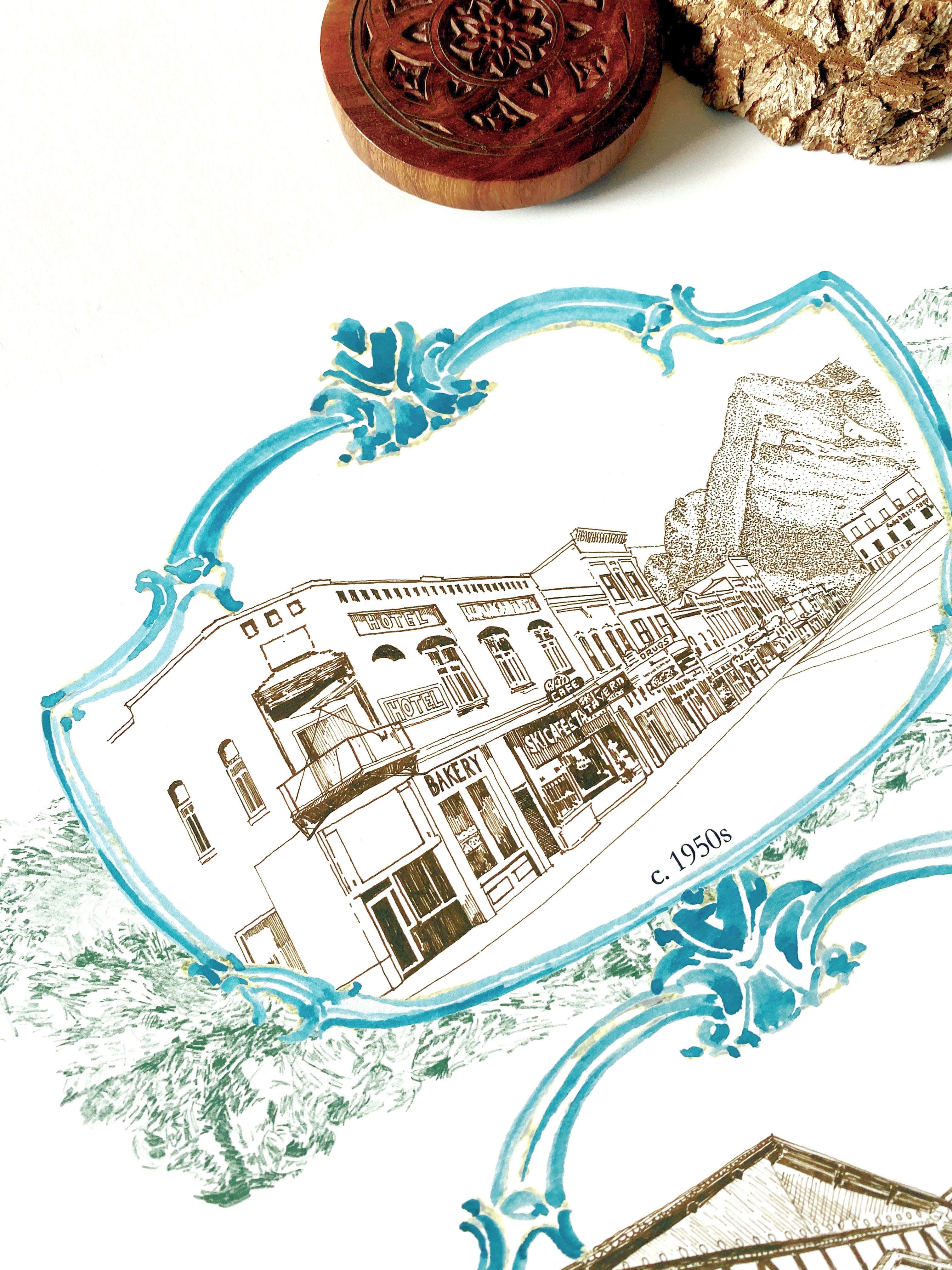 LEAVENWORTH Washington "Then and Now": PRINT