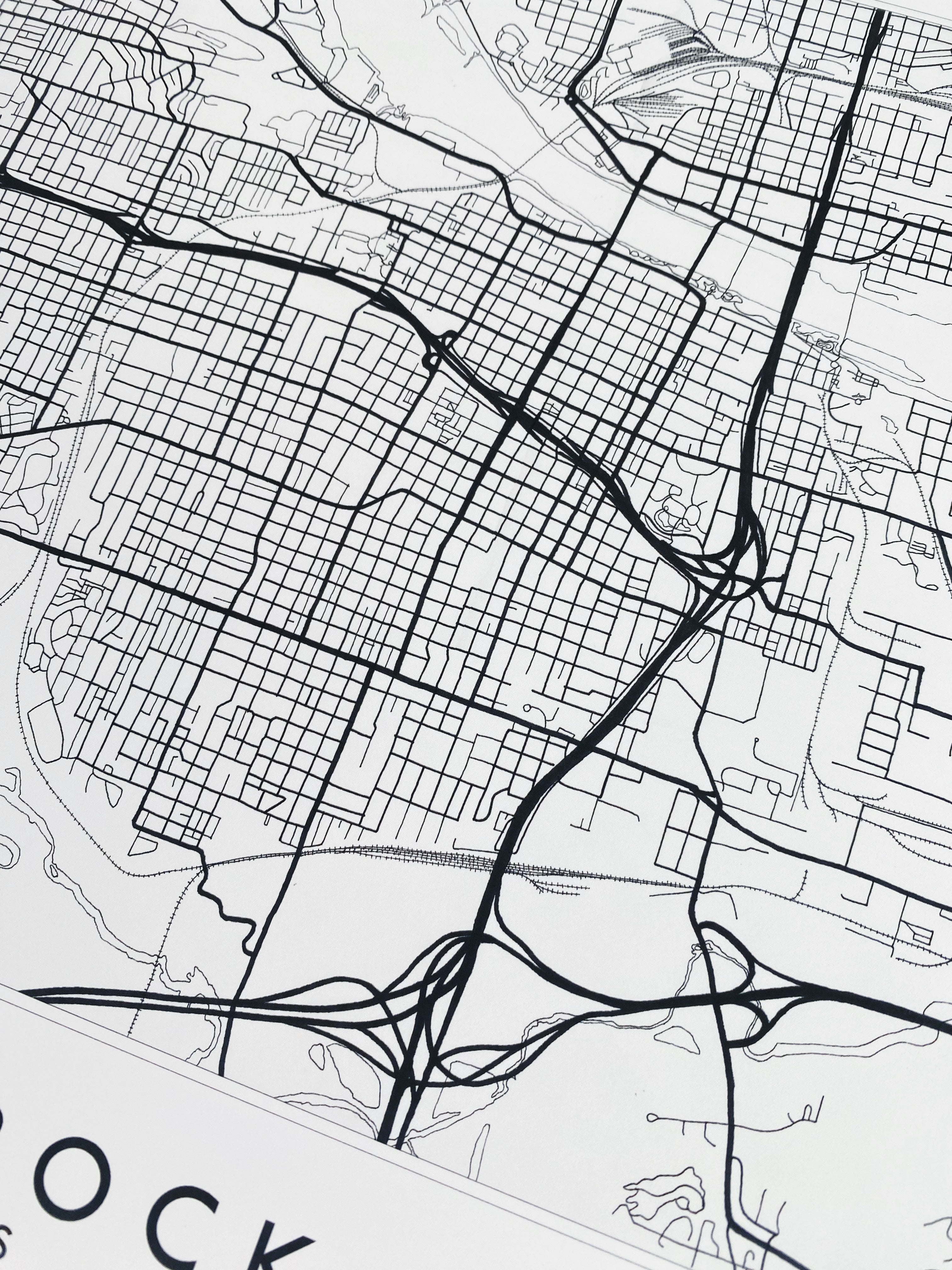 LITTLE ROCK Arkansas City Lines Map: PRINT